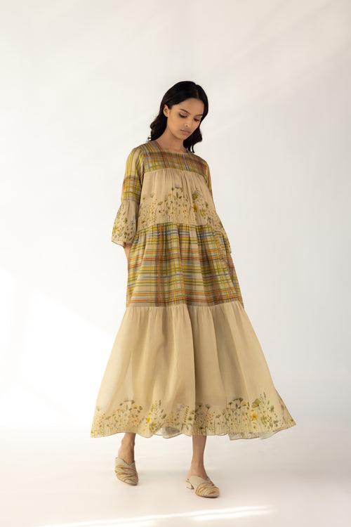 Bloom Check Dress-BENNCH