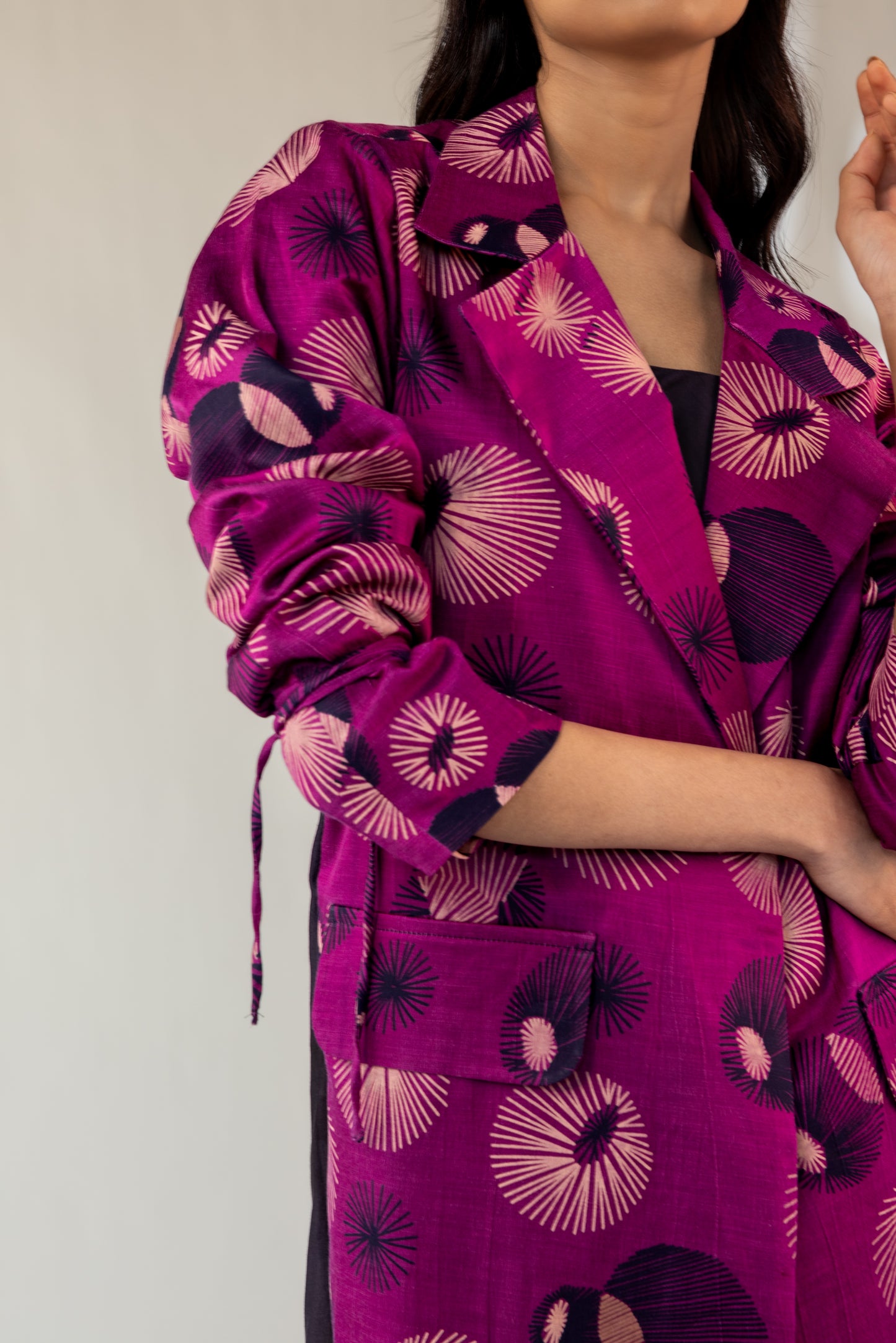 magenta silk jacket