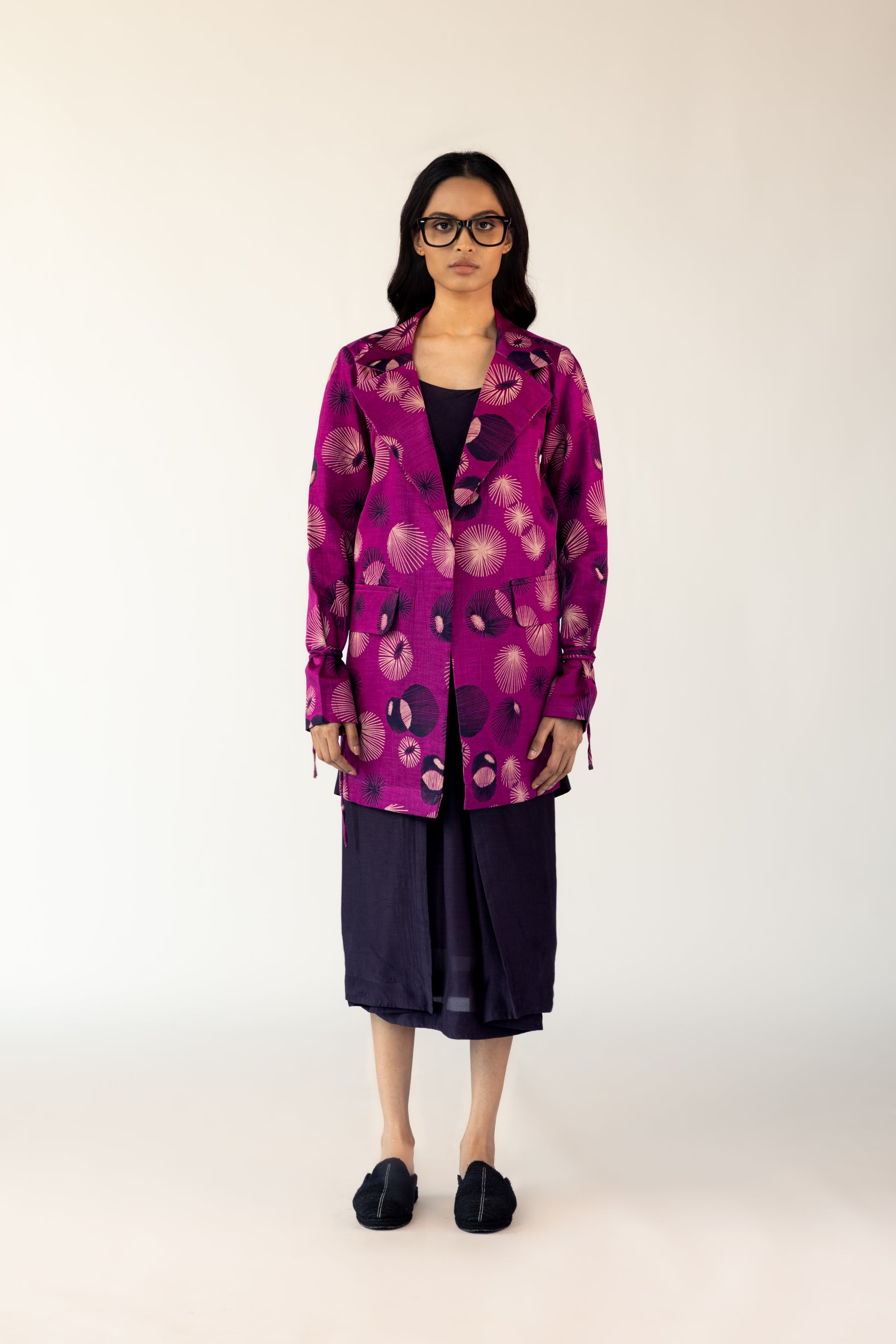 magenta silk jacket