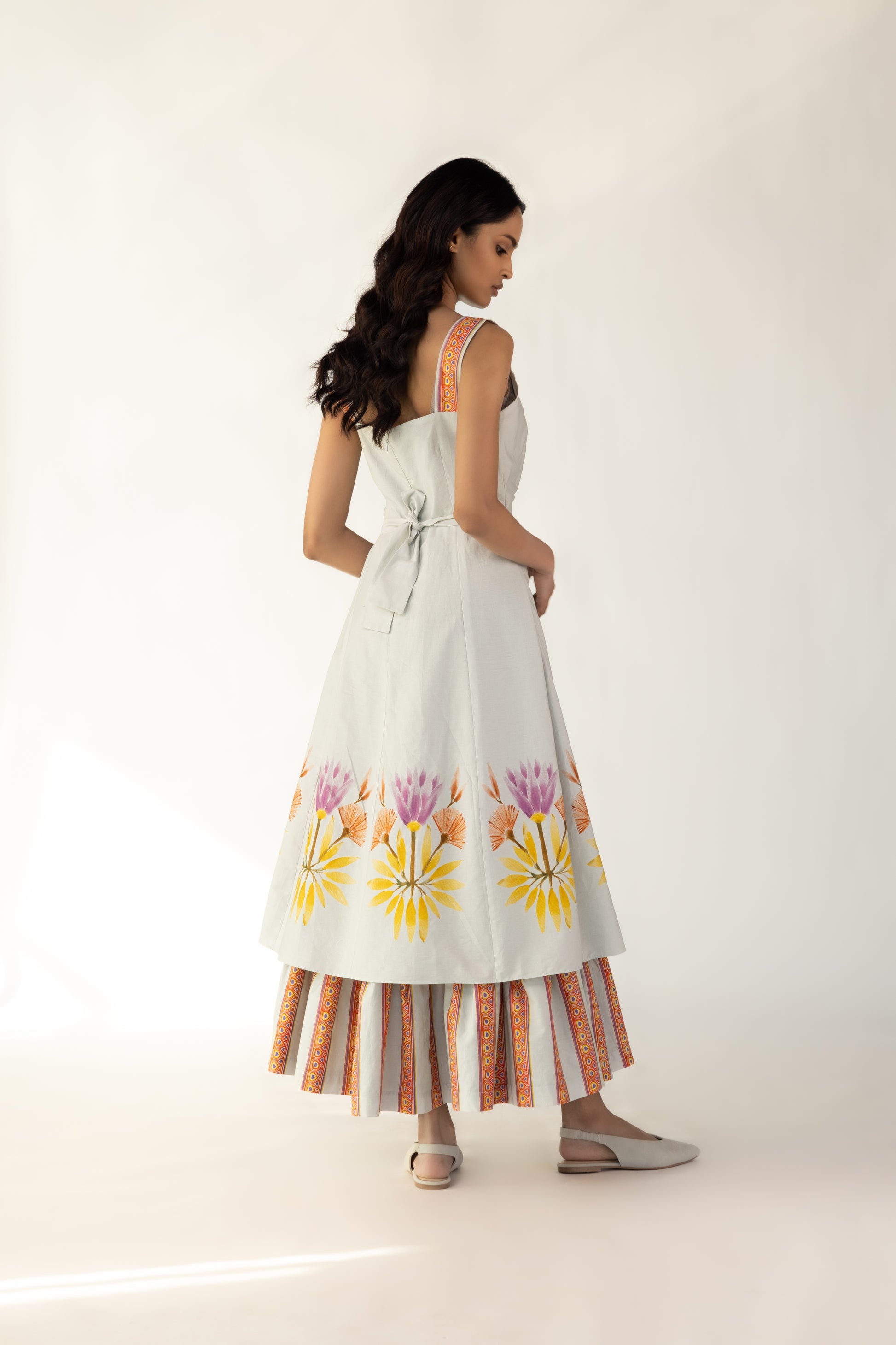 meadow milkmaid printed dress