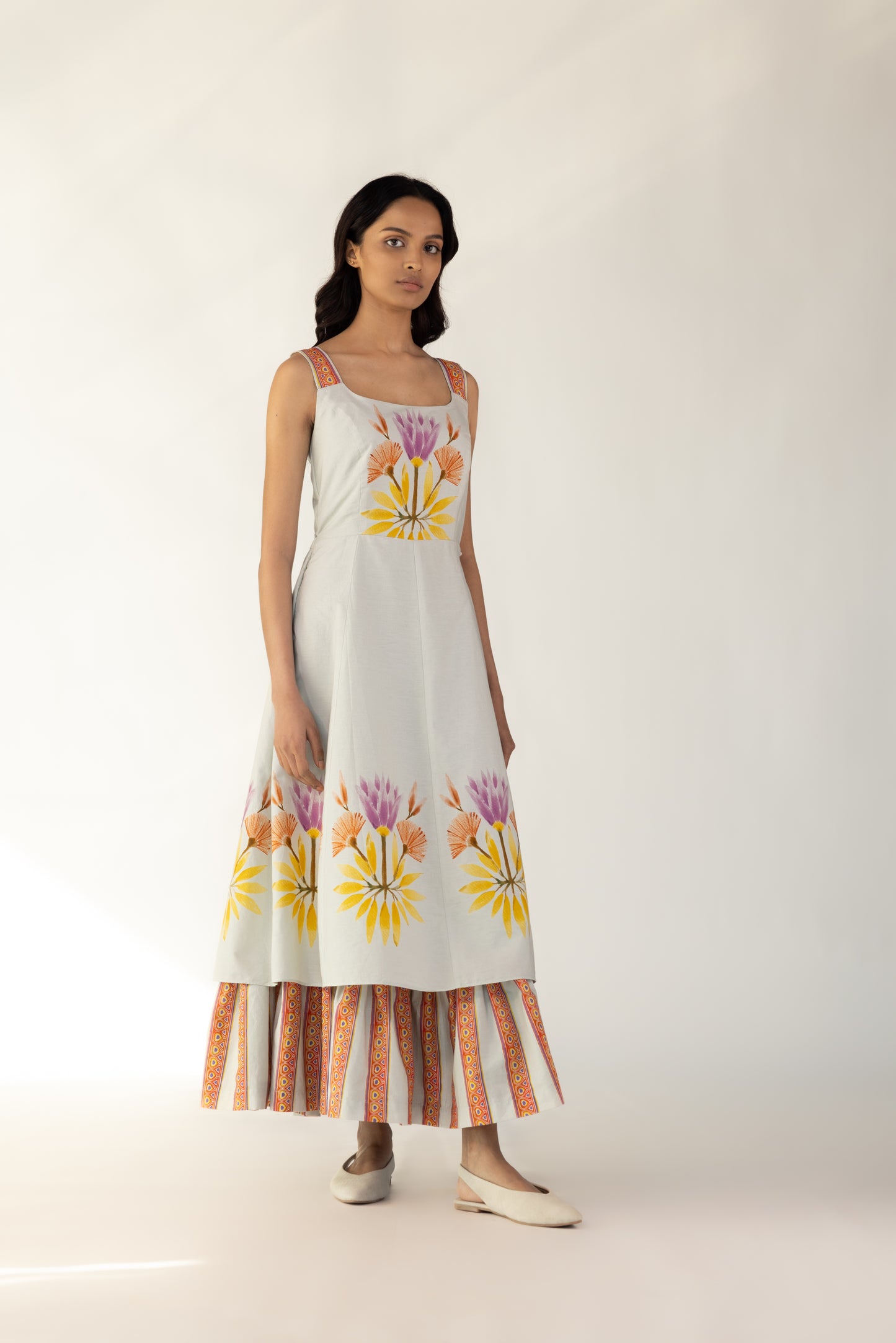 meadow milkmaid printed dress