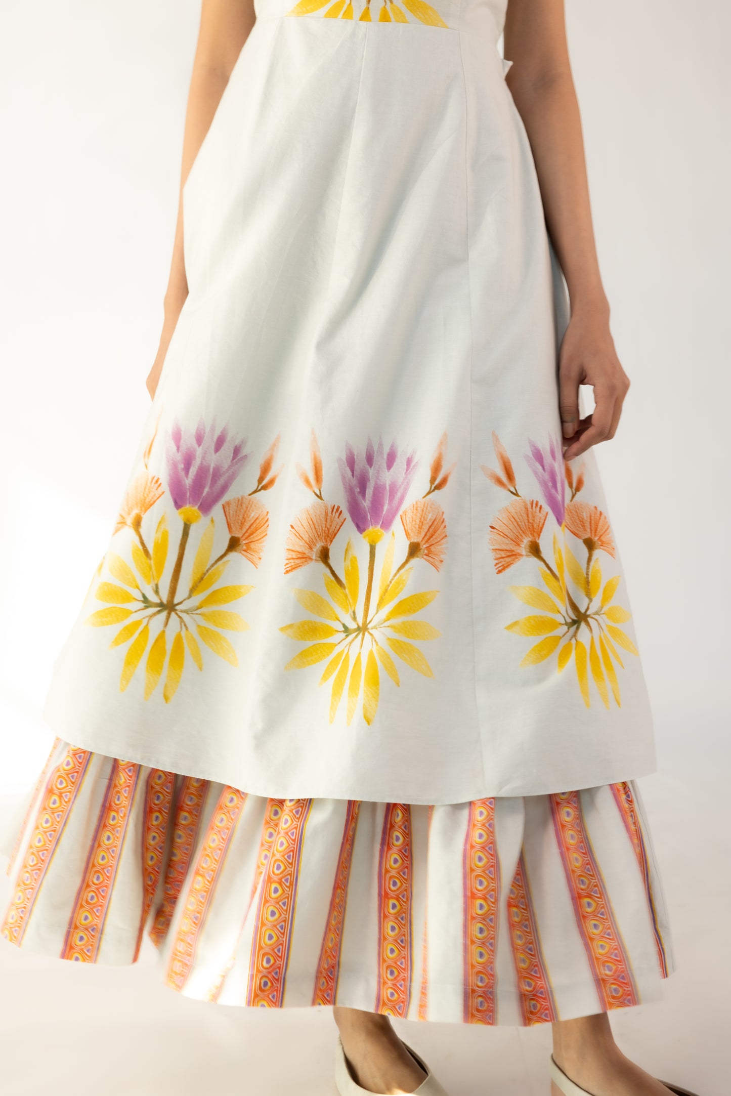 meadow milkmaid printed dress