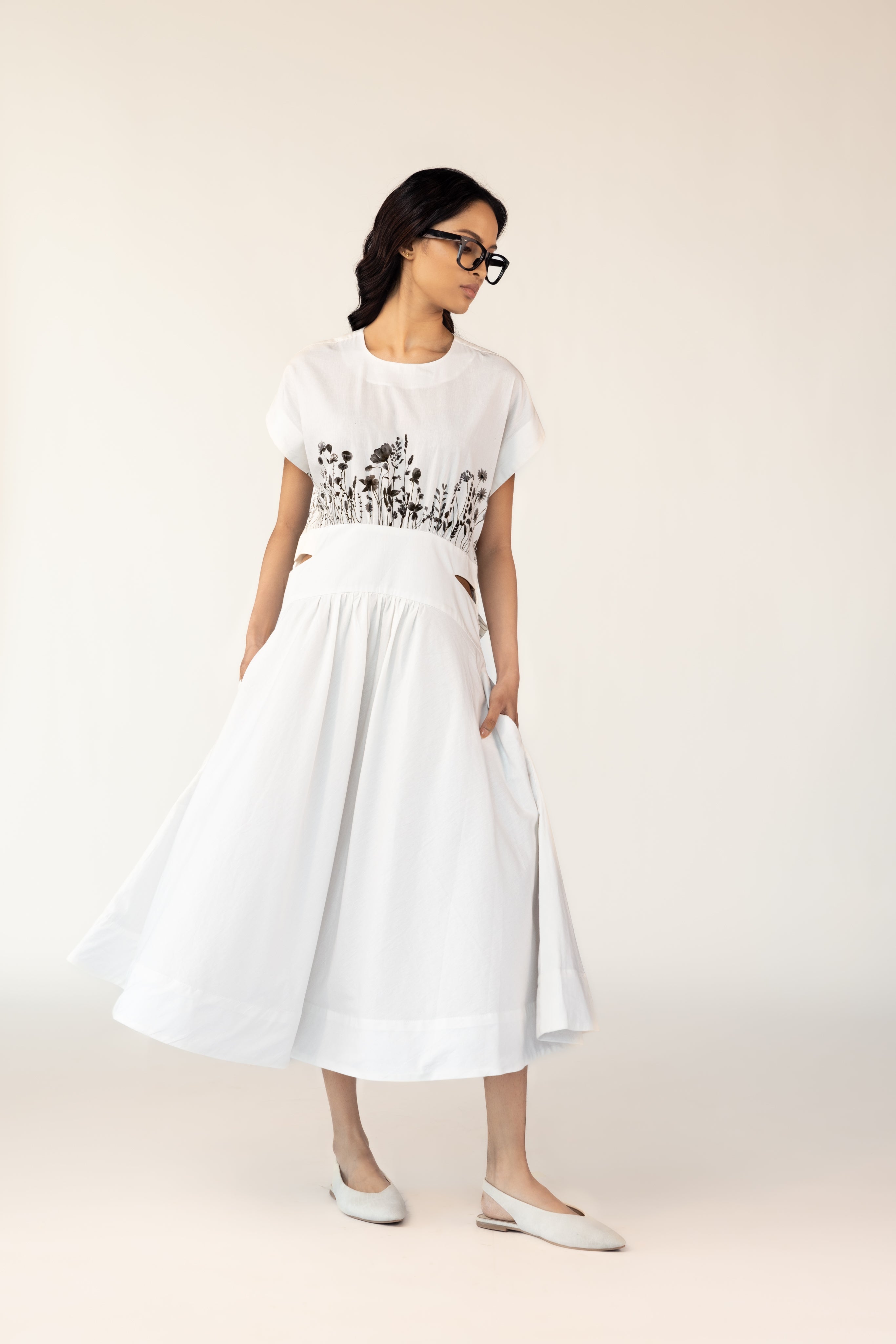 White Bloom Dress-BENNCH