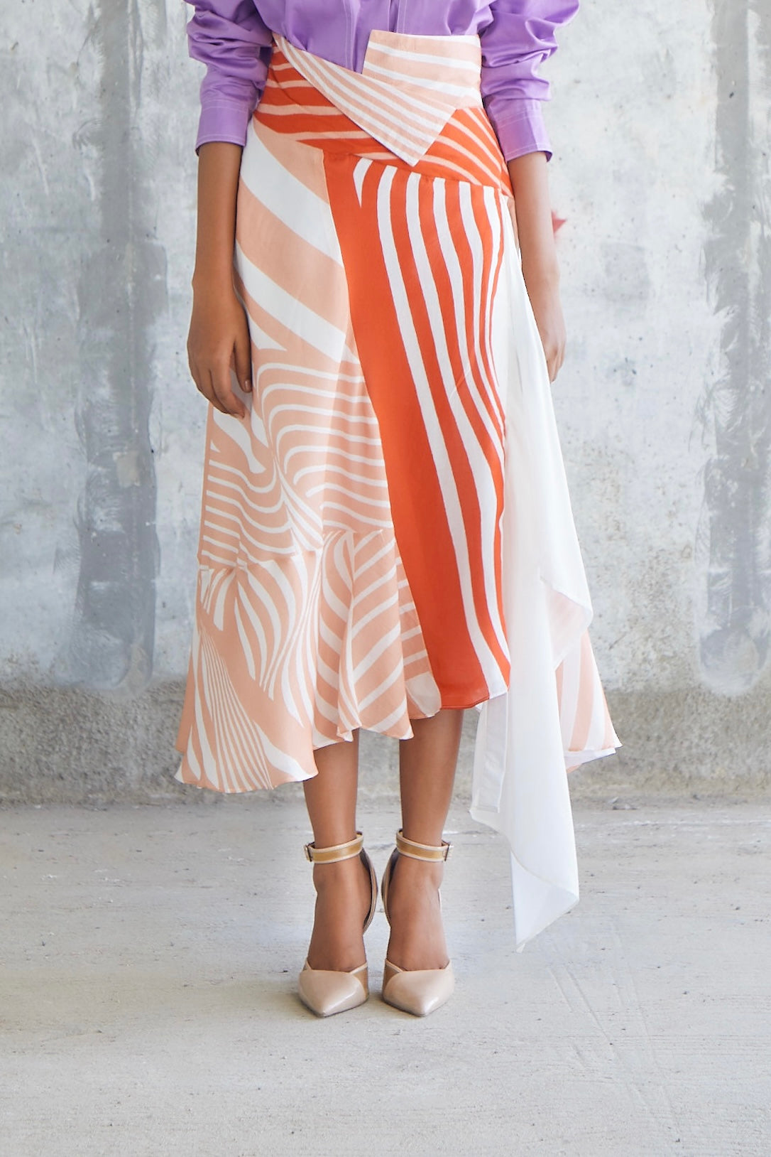 Striped Kerchief Skirt-BENNCH