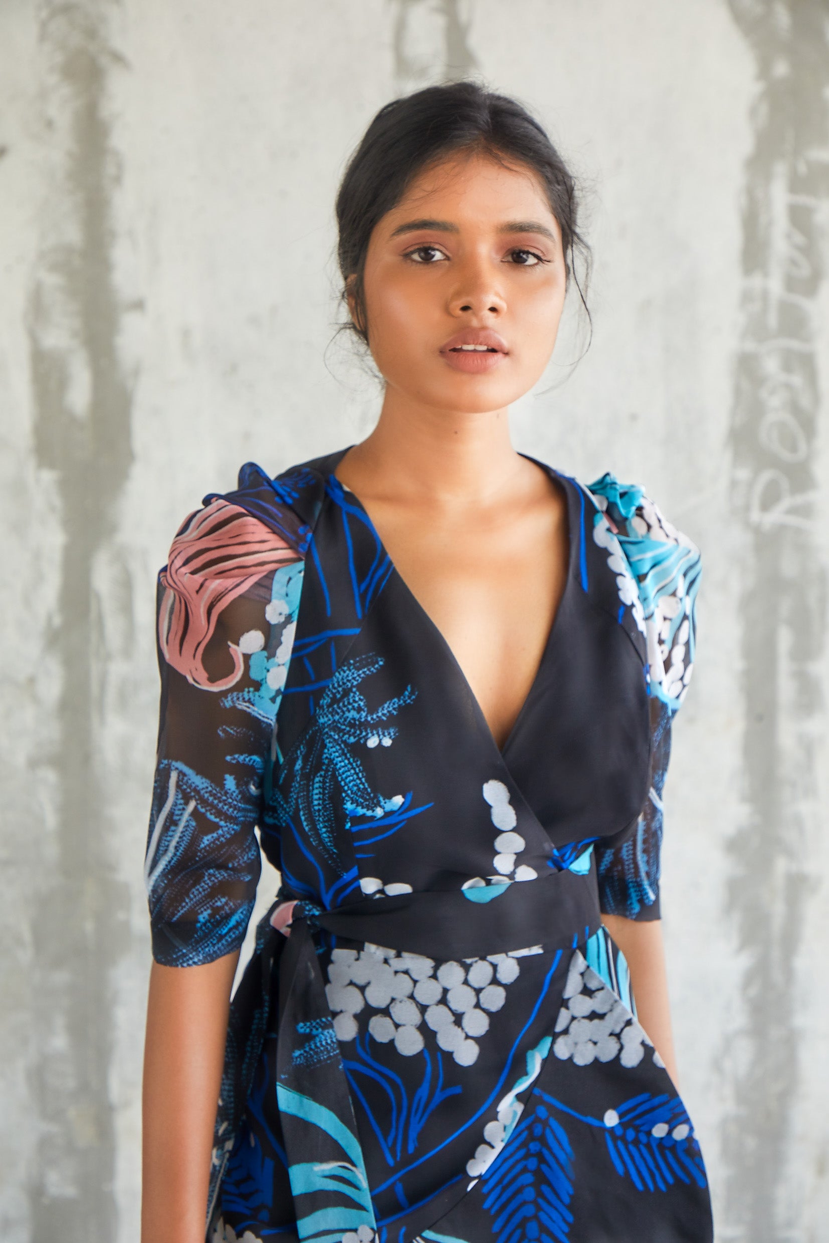Windowleaf Wrap Dress-BENNCH