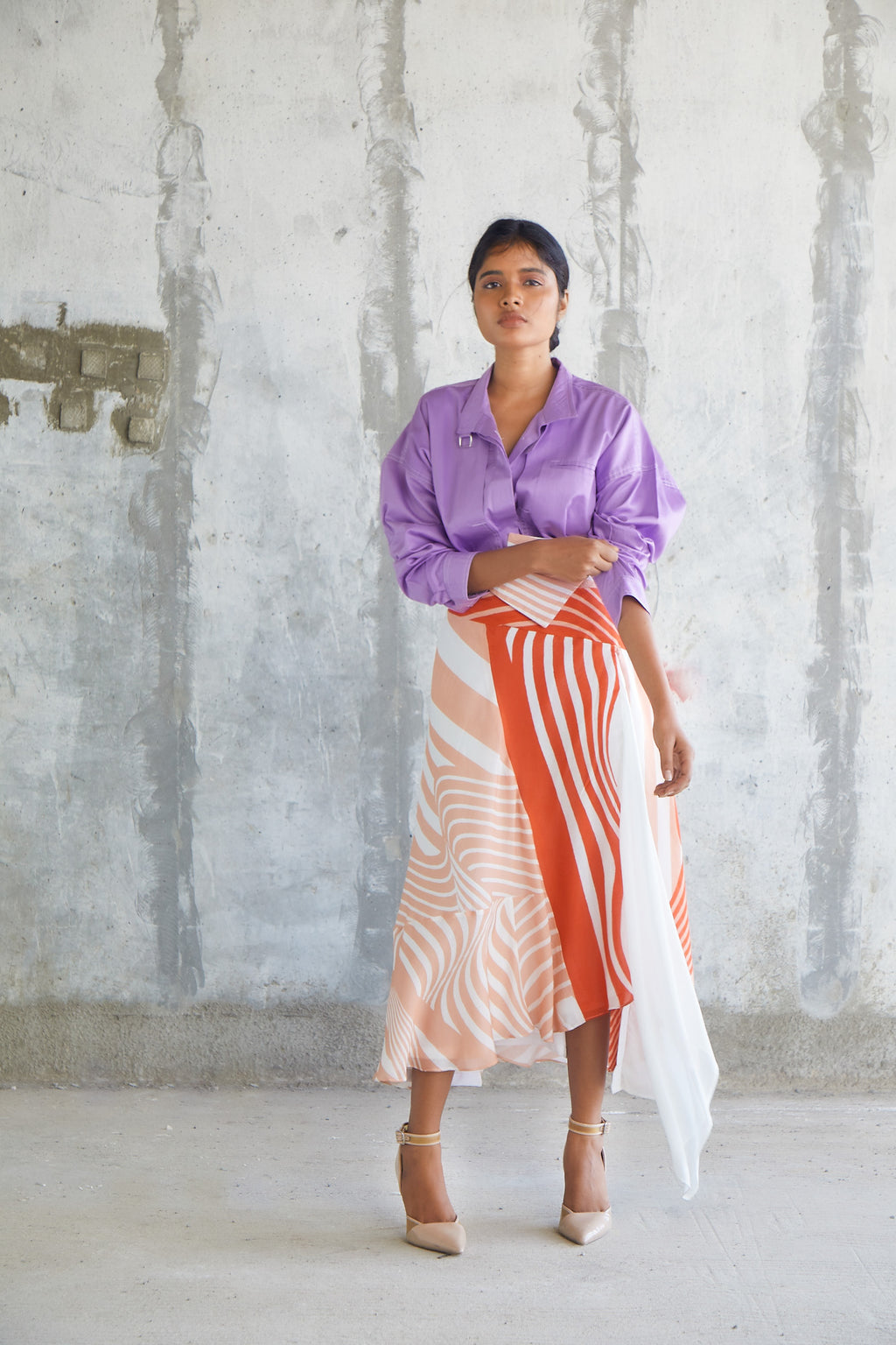 Striped Kerchief Skirt-BENNCH