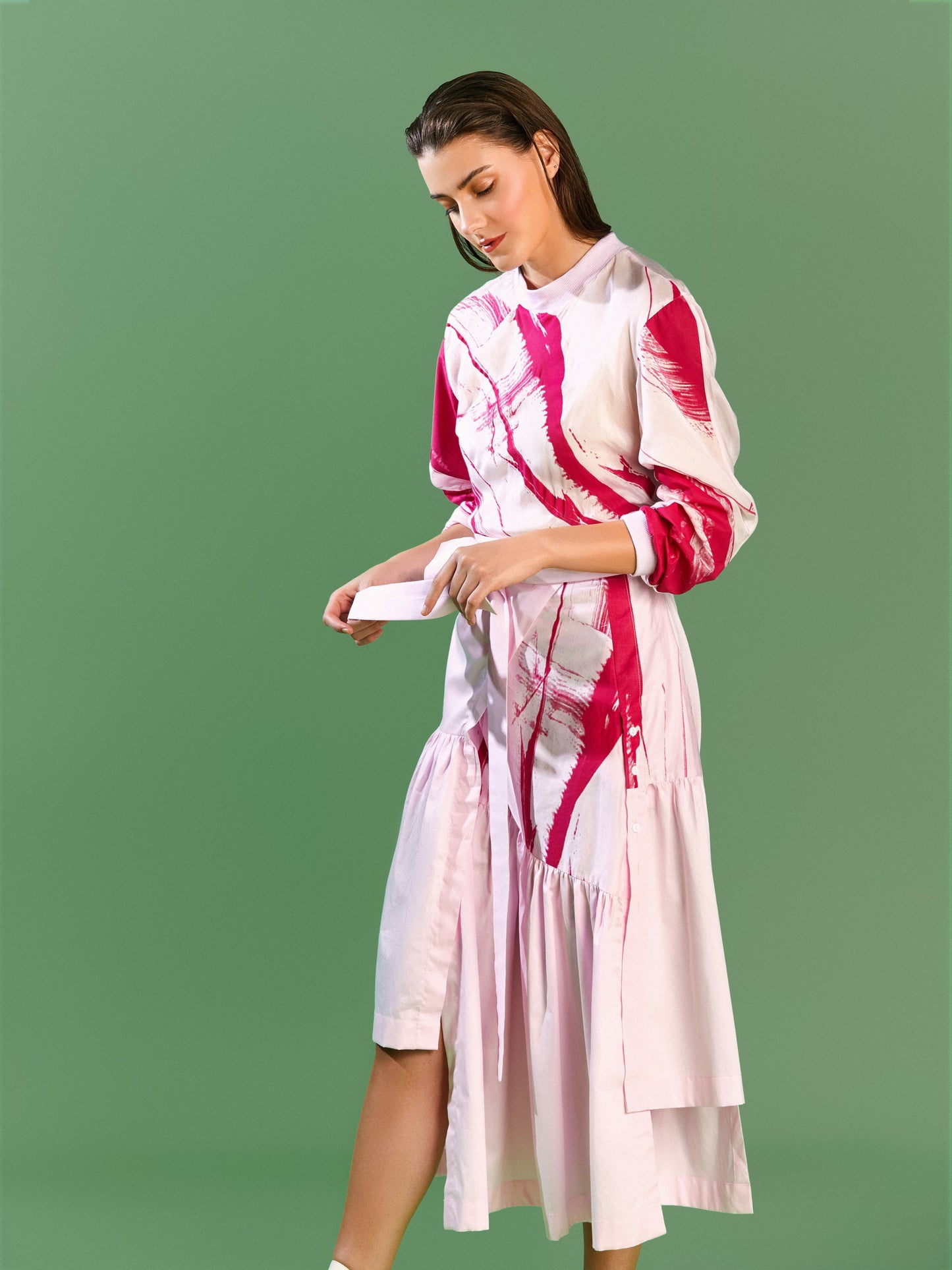 Asymmetric Brush Stroke Dress - B E N N C H