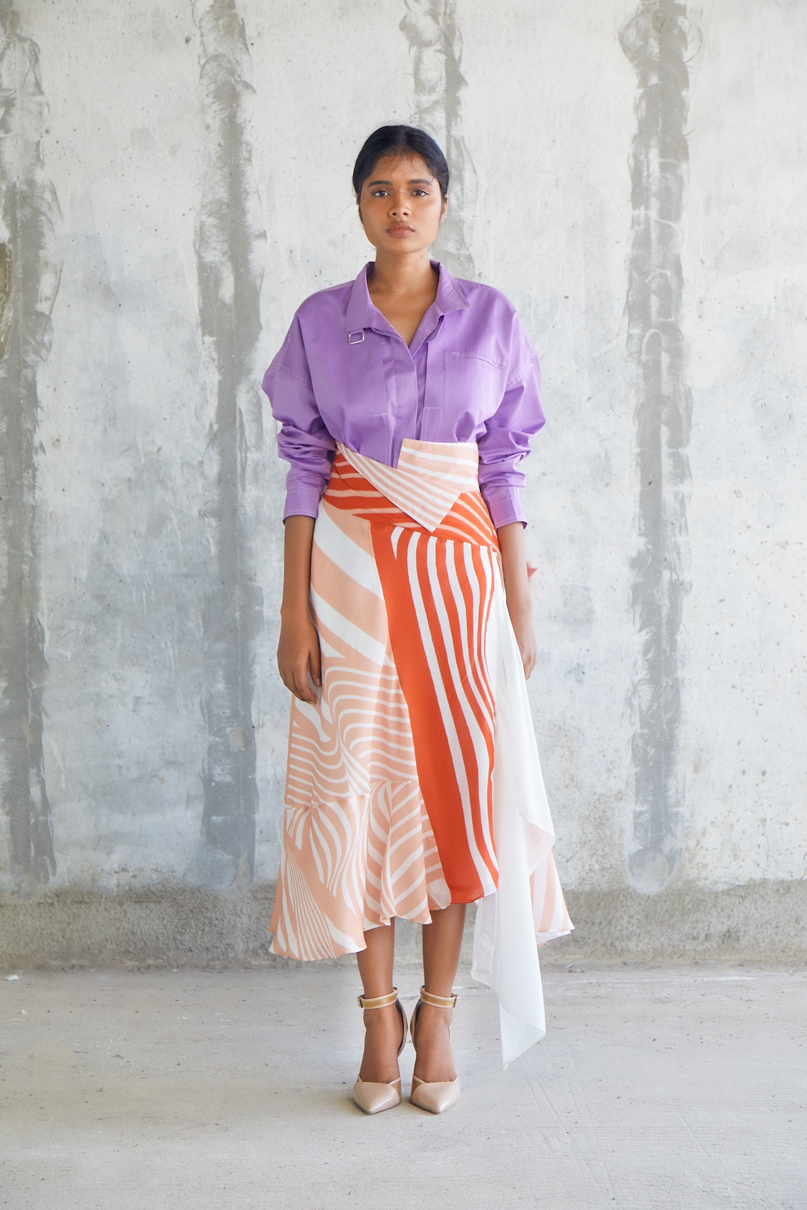 Striped Kerchief Skirt-BENNCH