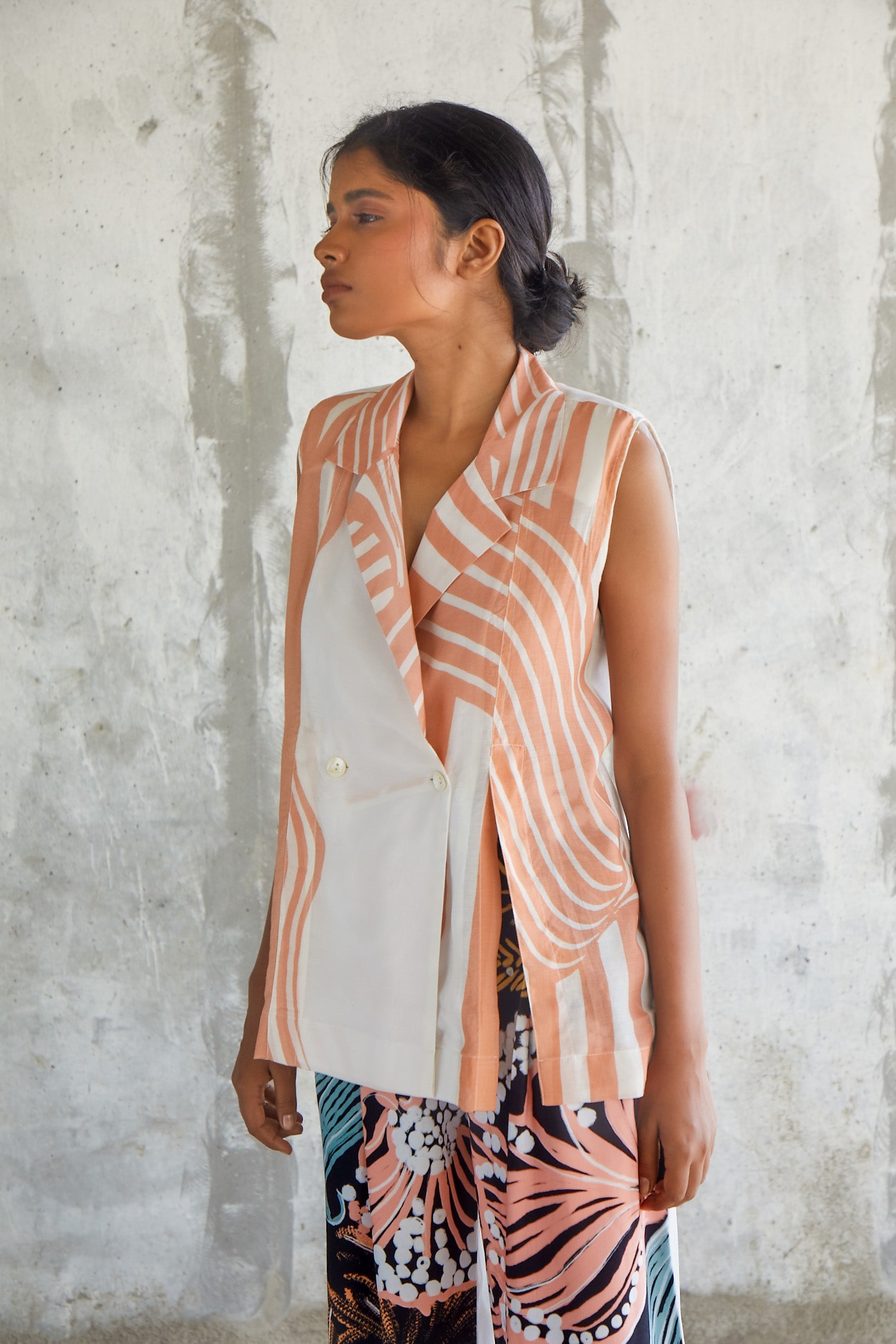 Striped Jacket Style Shirt-BENNCH