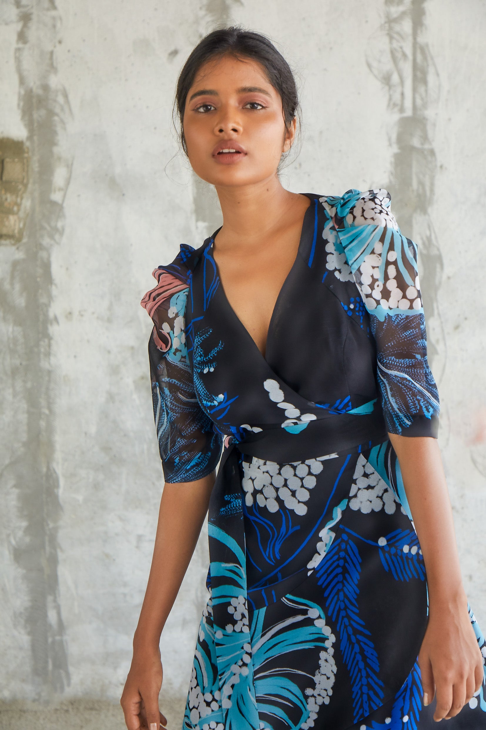 Windowleaf Wrap Dress-BENNCH