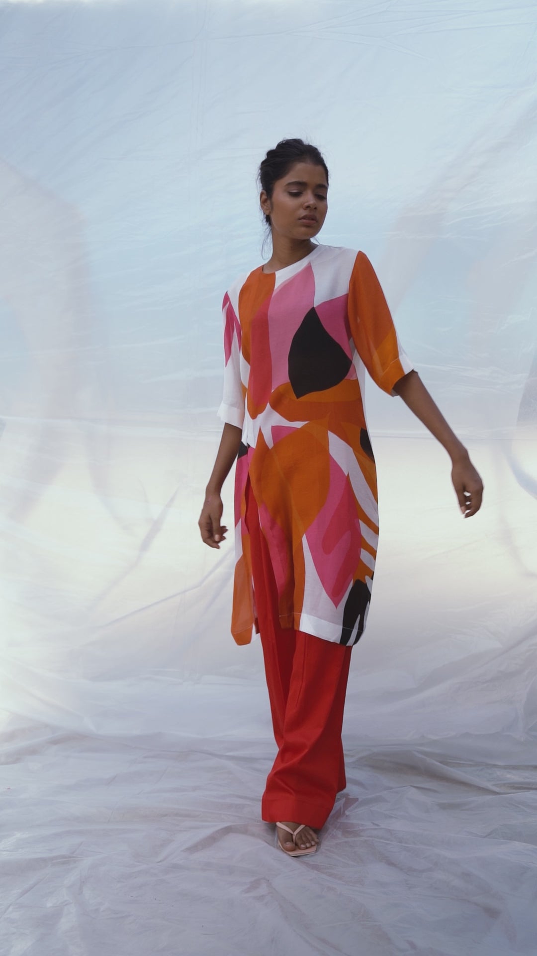 Glass Solid Pants Set