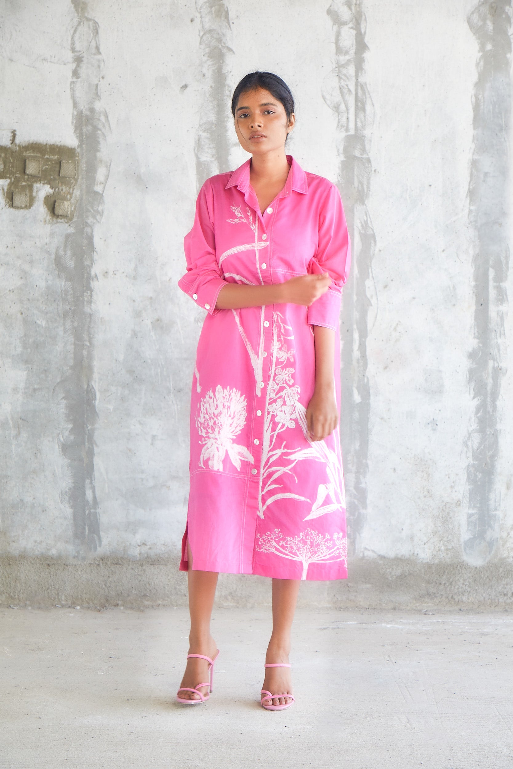 Botanic Shirt Dress-BENNCH