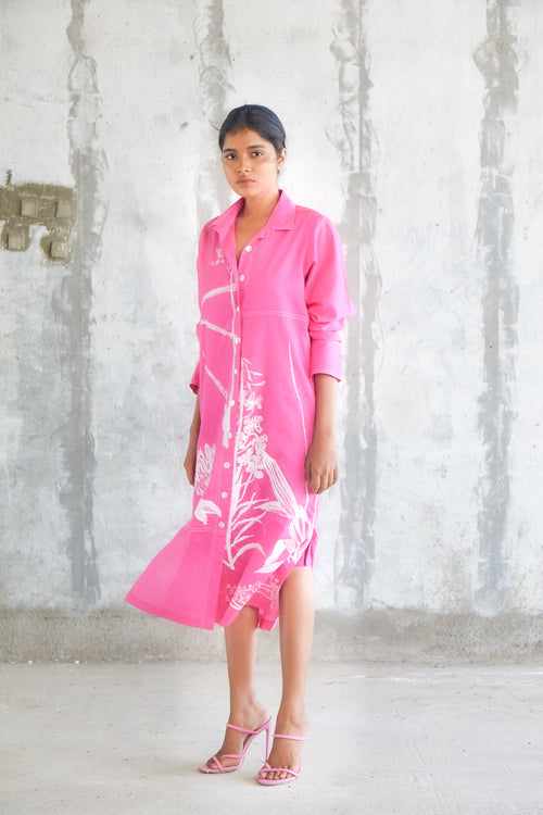 Botanic Shirt Dress-BENNCH