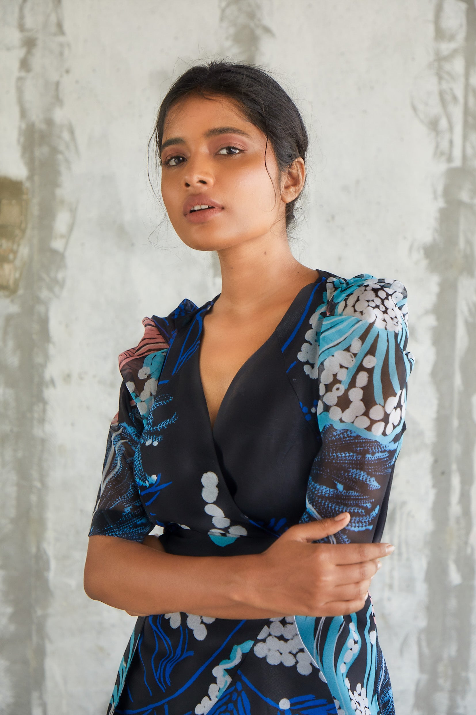 Windowleaf Wrap Dress-BENNCH