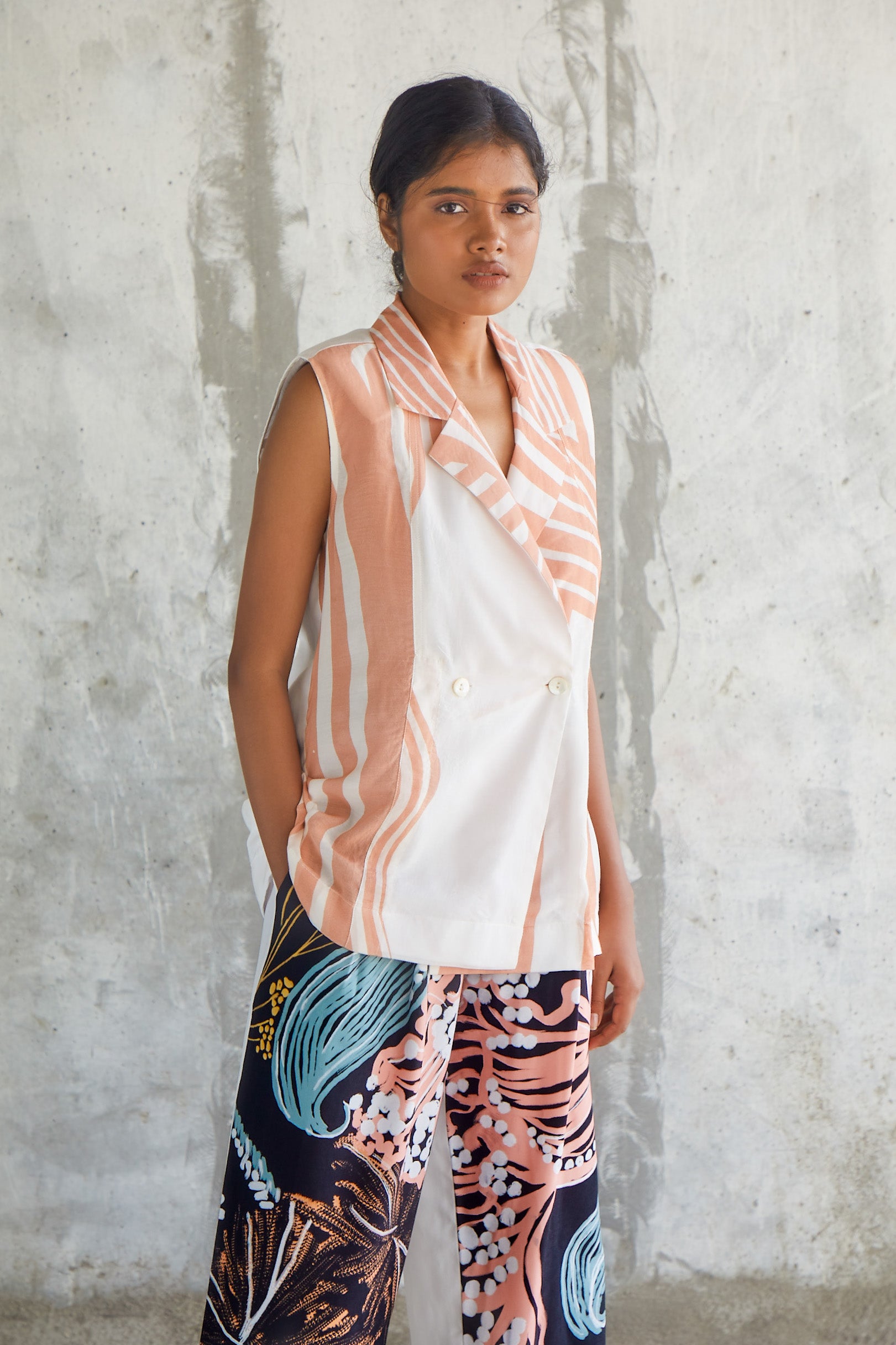 Striped Jacket Style Shirt-BENNCH