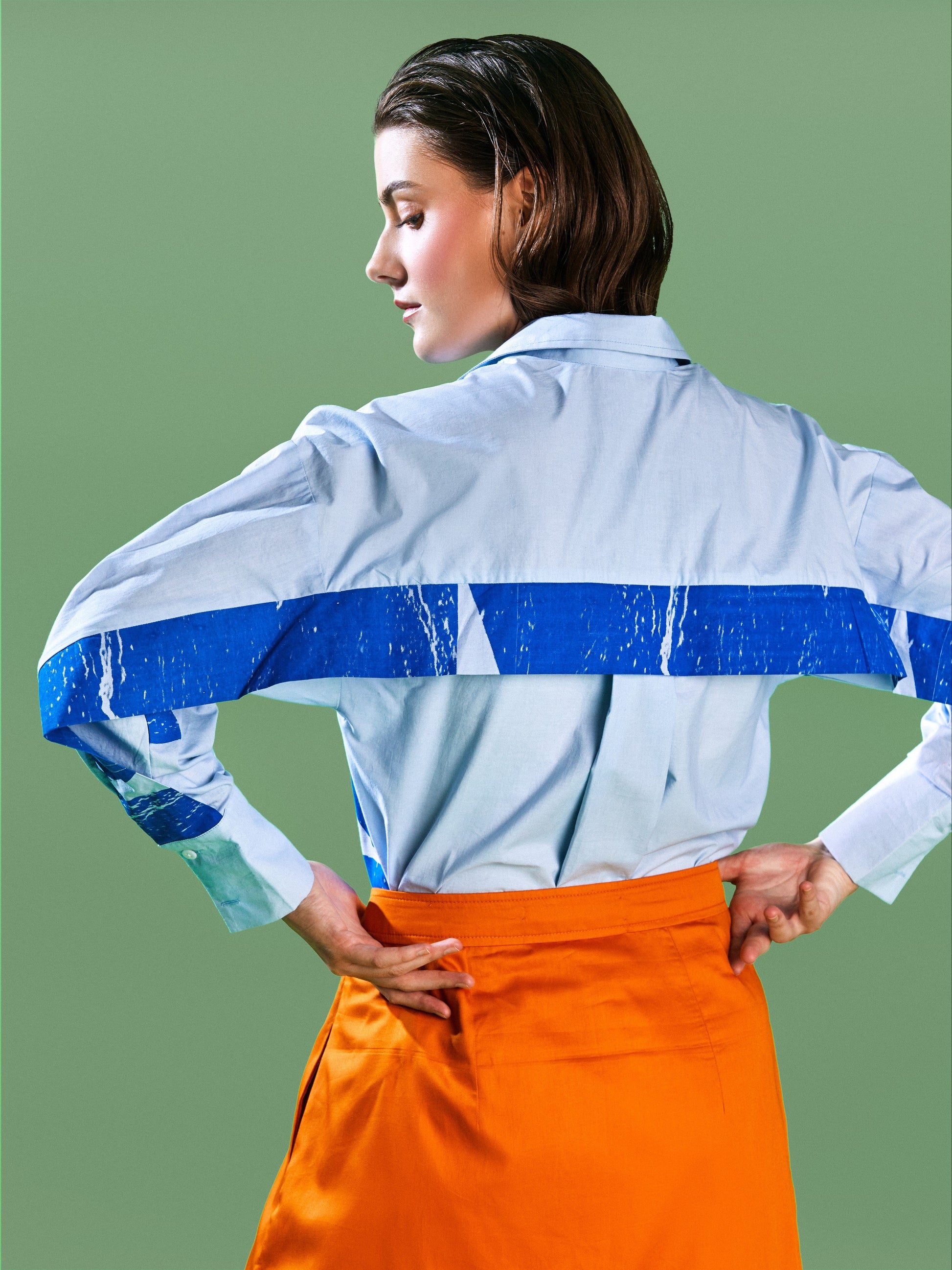 Printed Shirt and Bright Skirt Set - B E N N C H