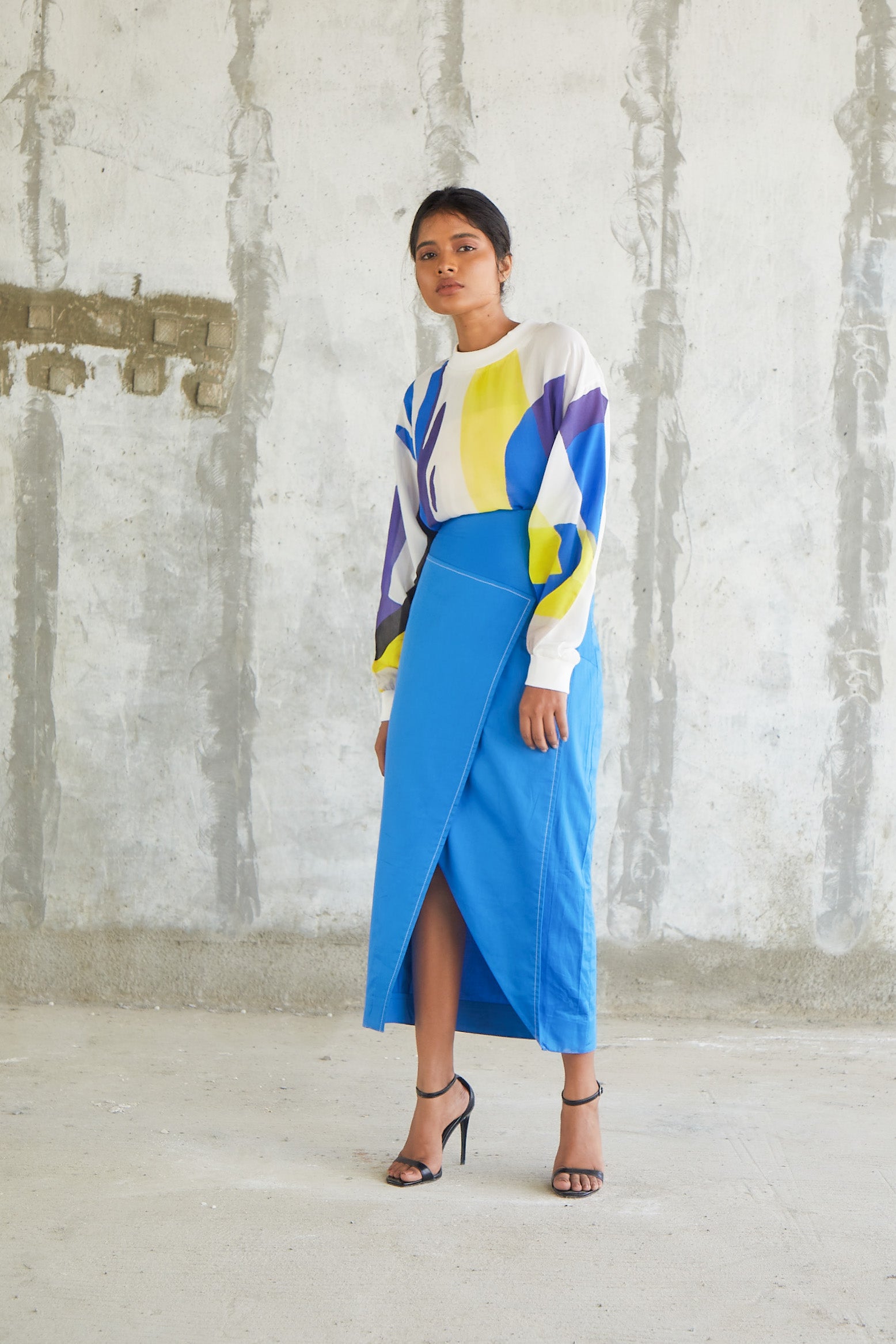 Drape Detail Pencil Skirt-BENNCH