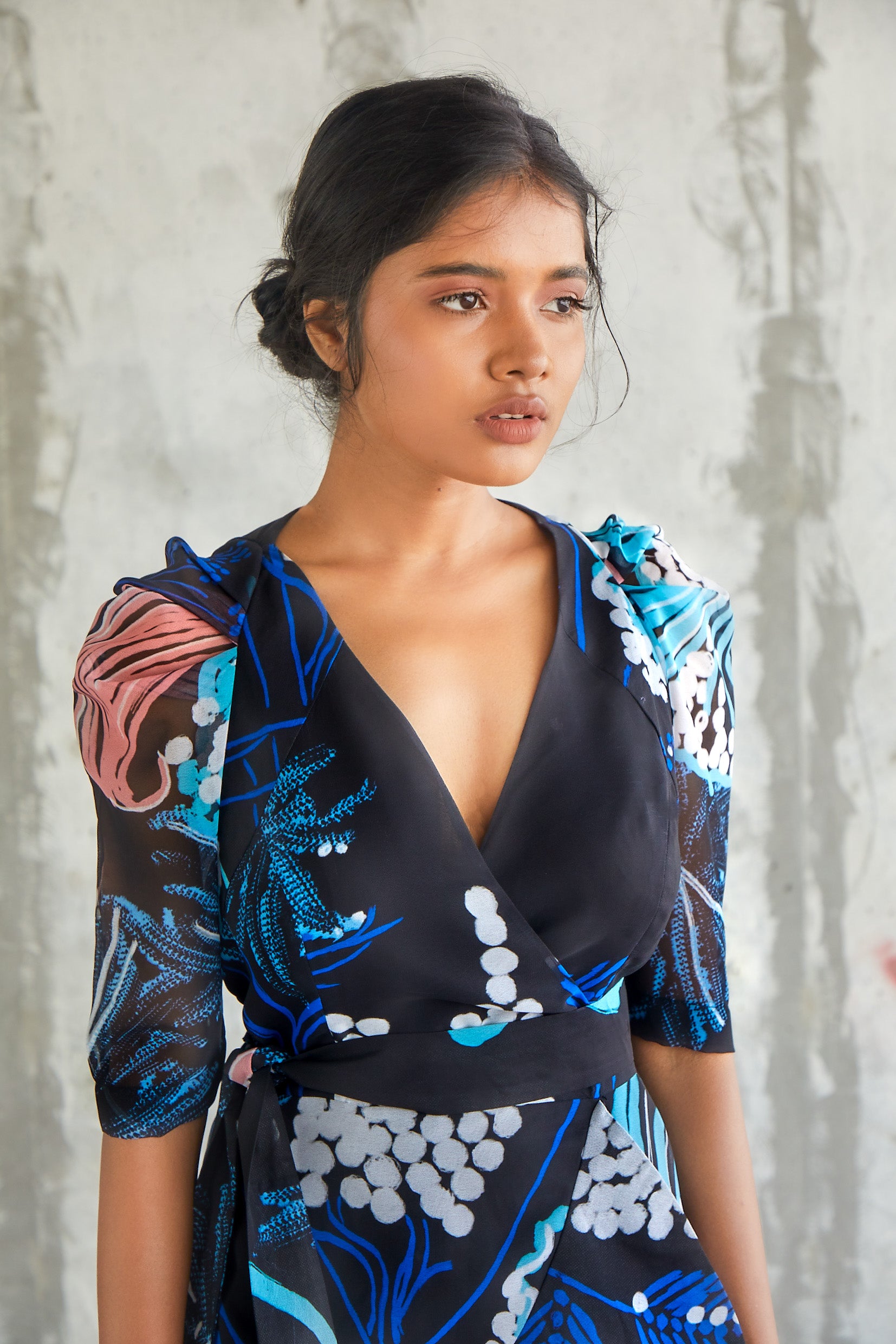 Windowleaf Wrap Dress-BENNCH