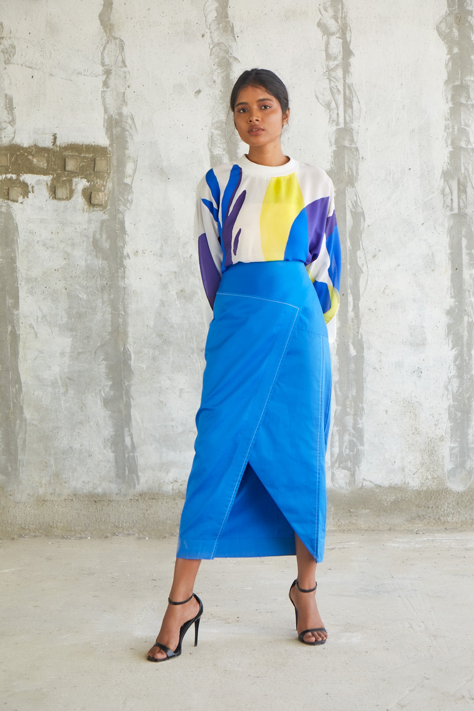 Drape Detail Pencil Skirt-BENNCH