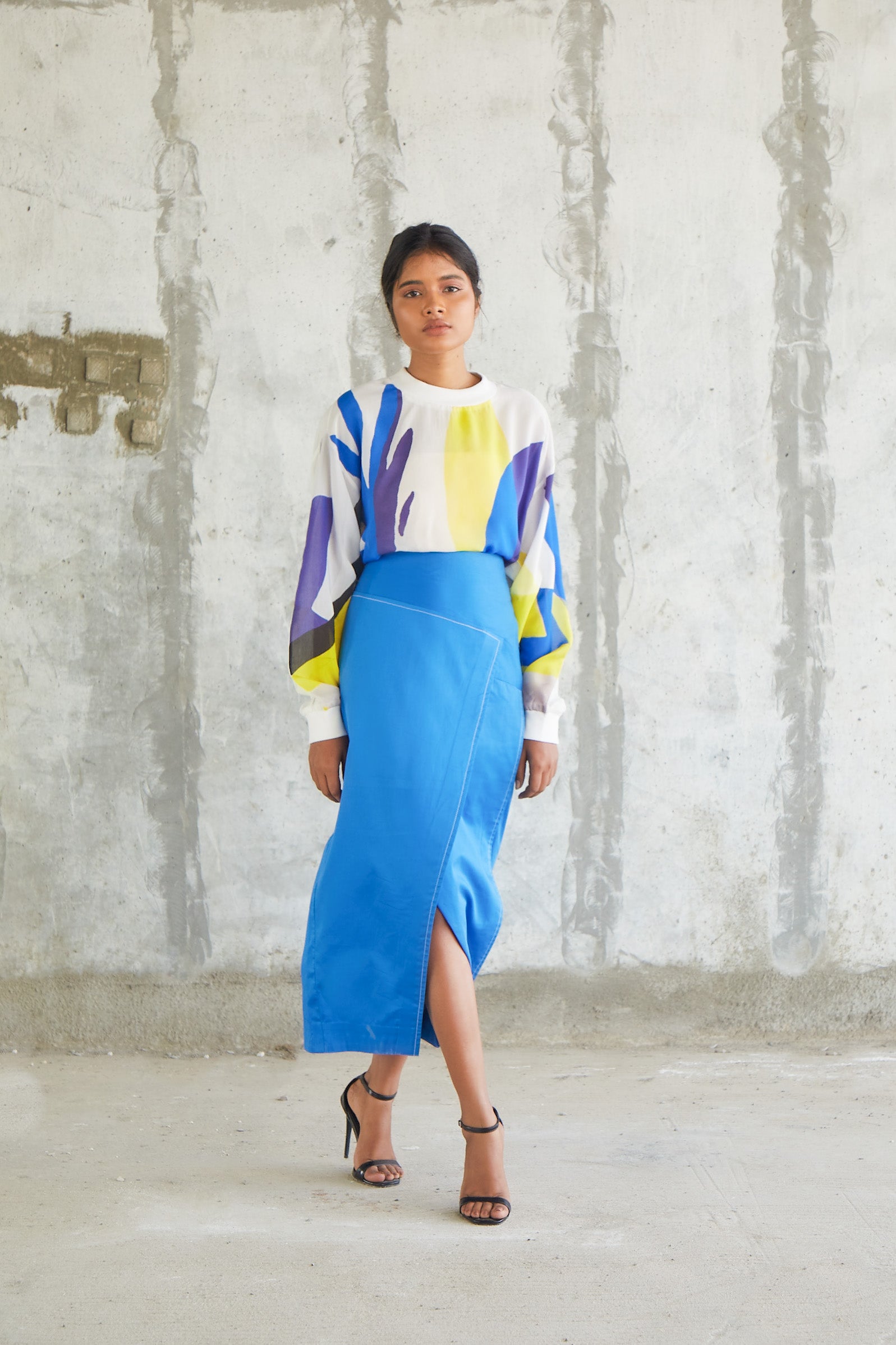 Drape Detail Pencil Skirt-BENNCH