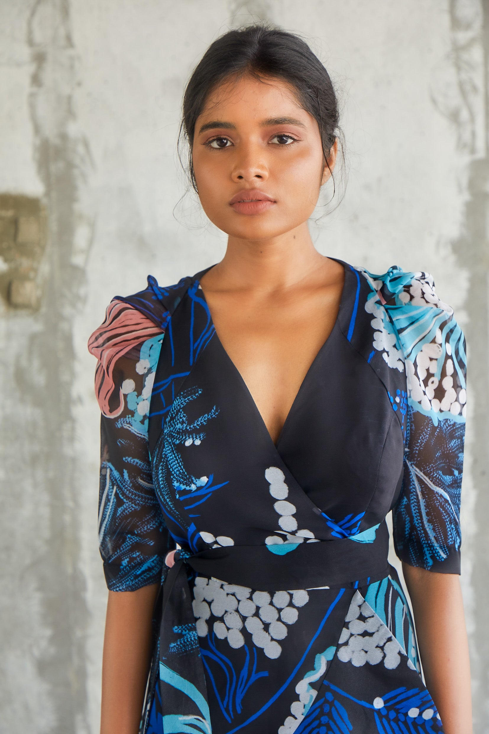 Windowleaf Wrap Dress-BENNCH