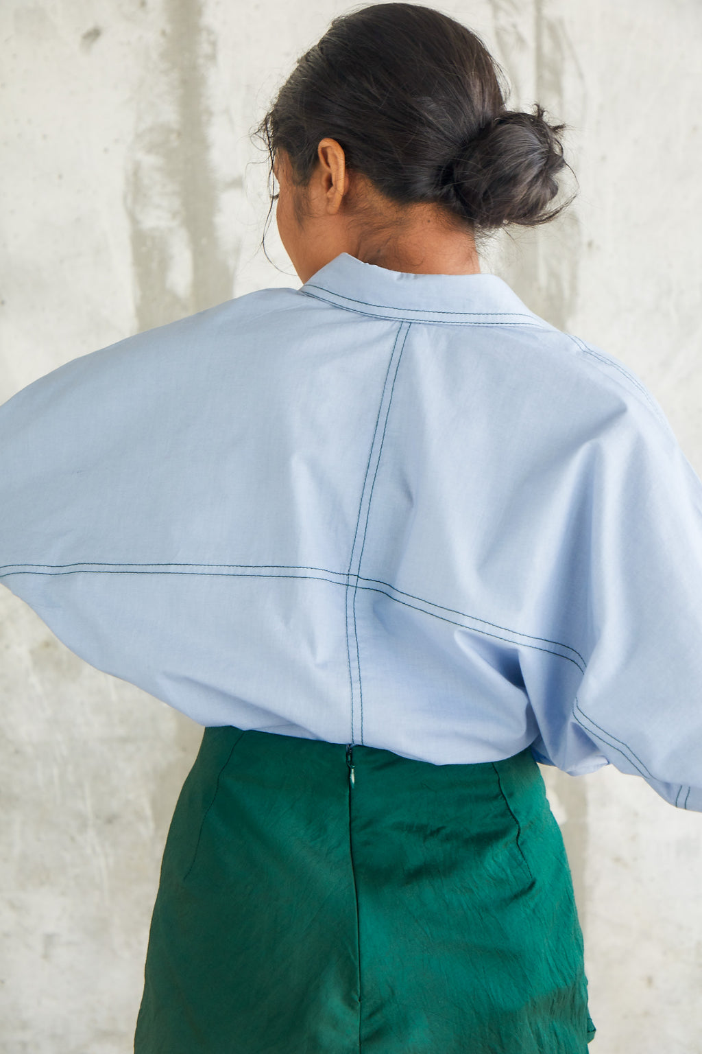 Topstitch Cotton Shirt-BENNCH