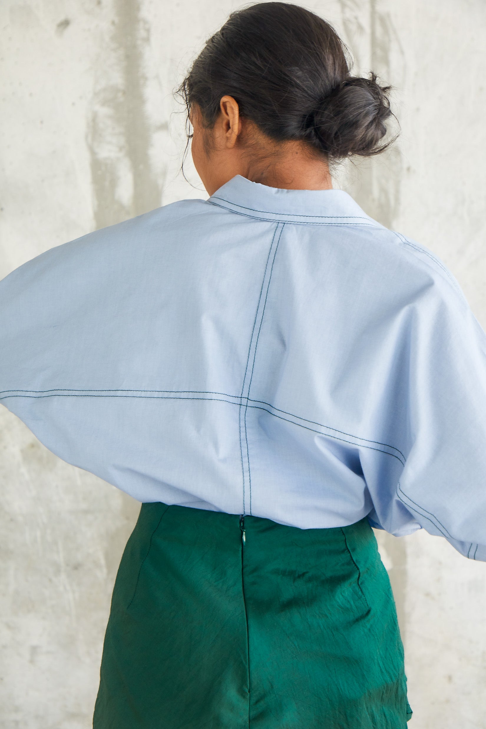 Topstitch Cotton Shirt-BENNCH