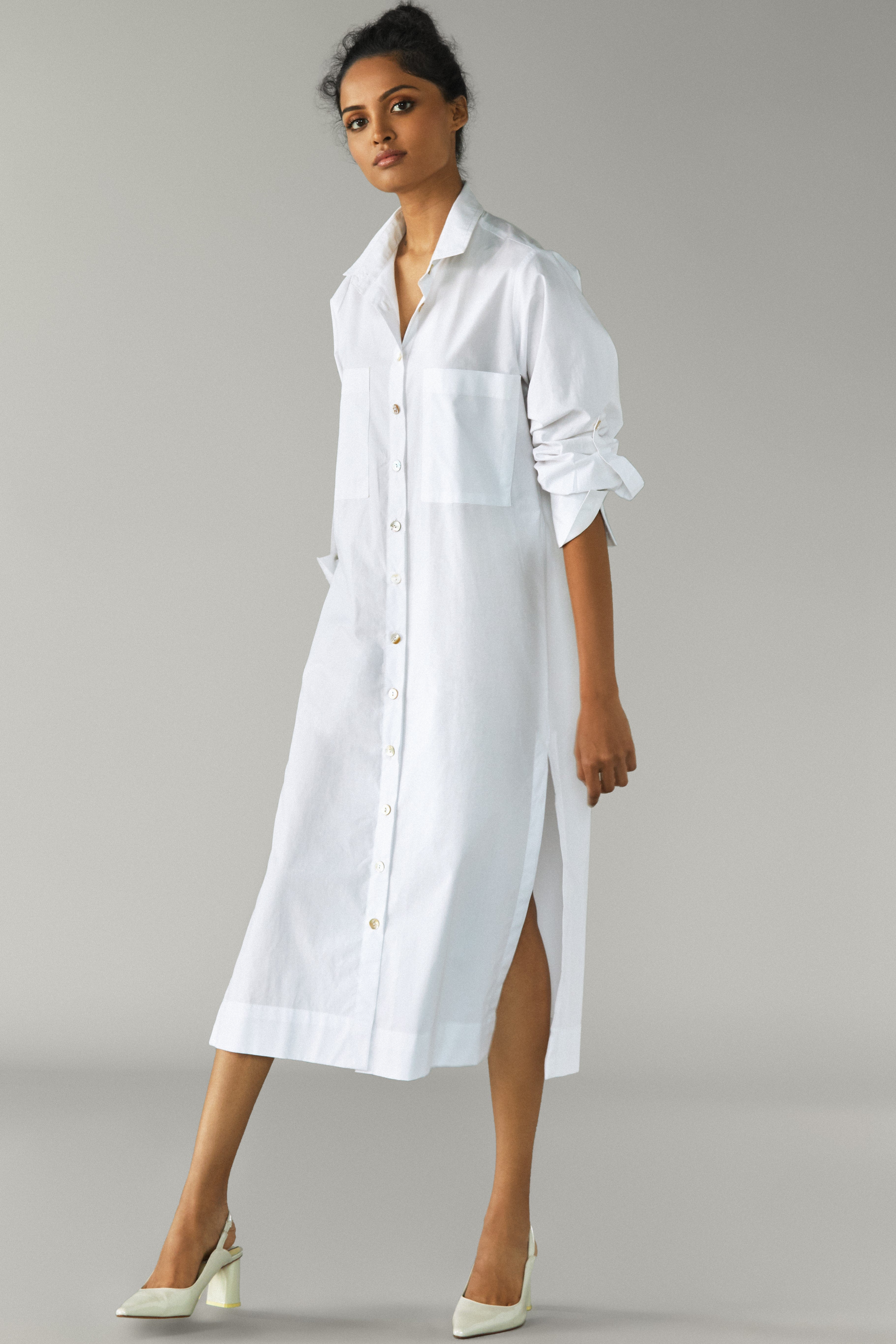 Cotton Shirt Dress-BENNCH