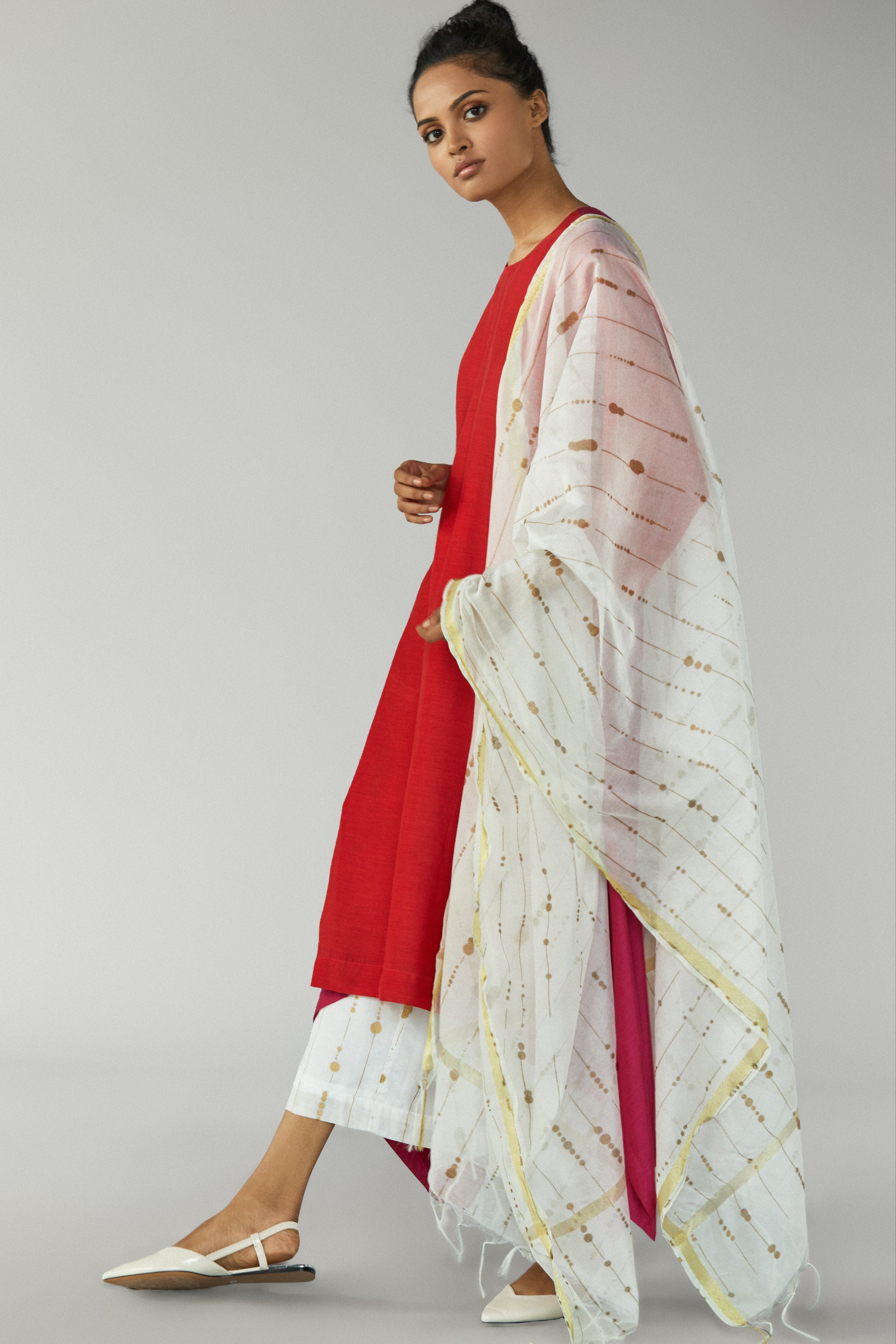 Red Pink Asymmetrical Tunic-BENNCH