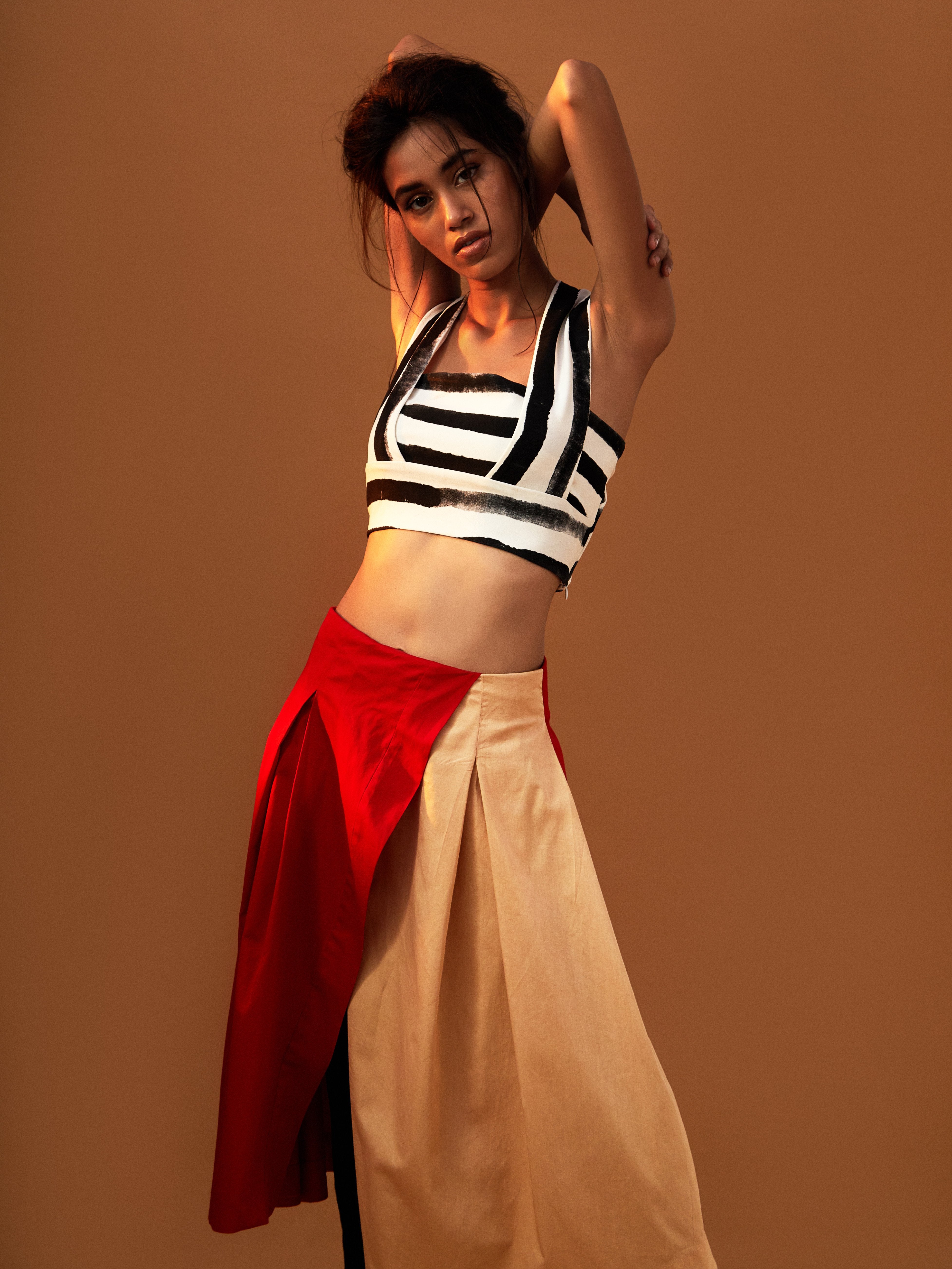 Box Pleat Color Block Skirt B E N N C H