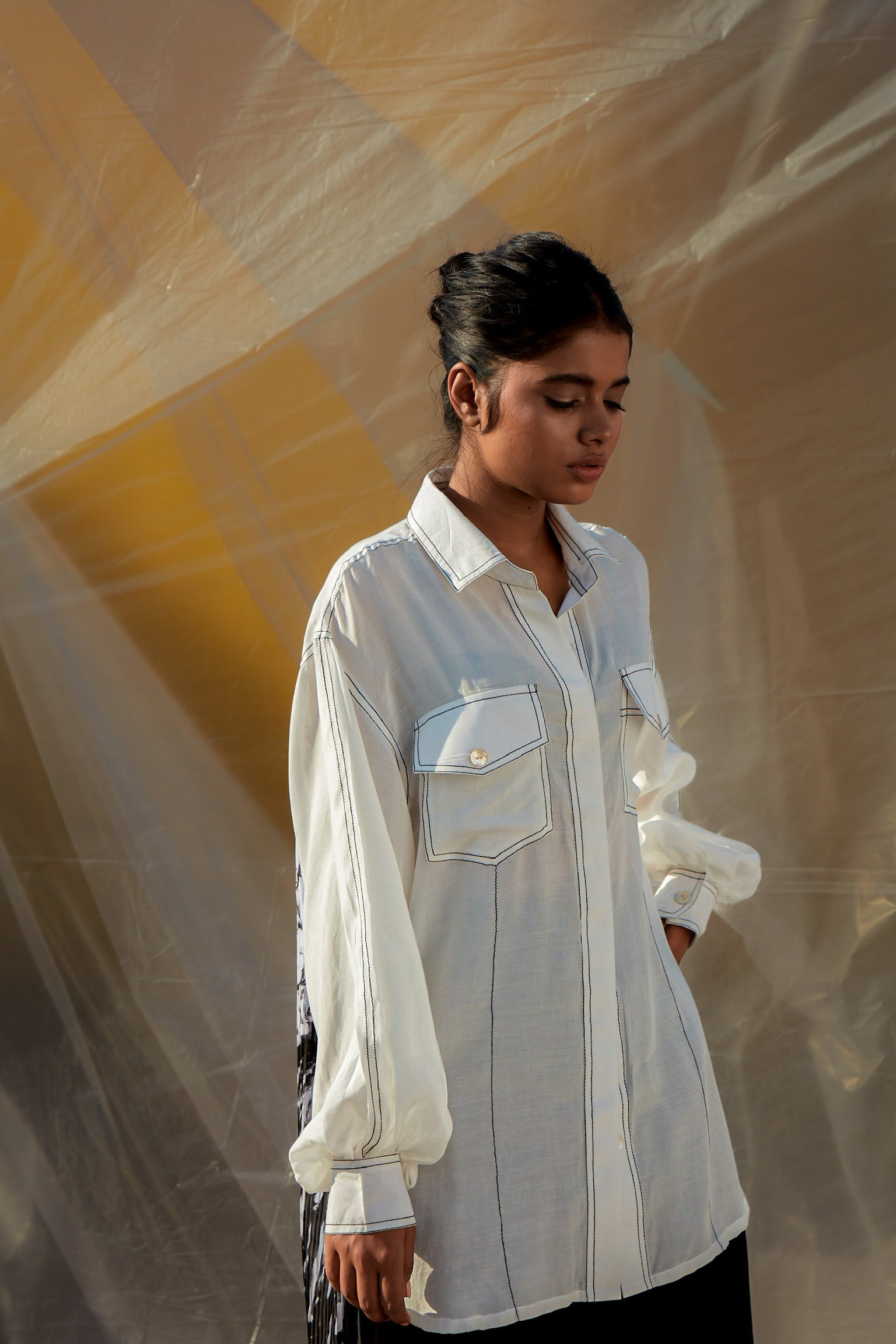 Marble Accordion Shirt-BENNCH