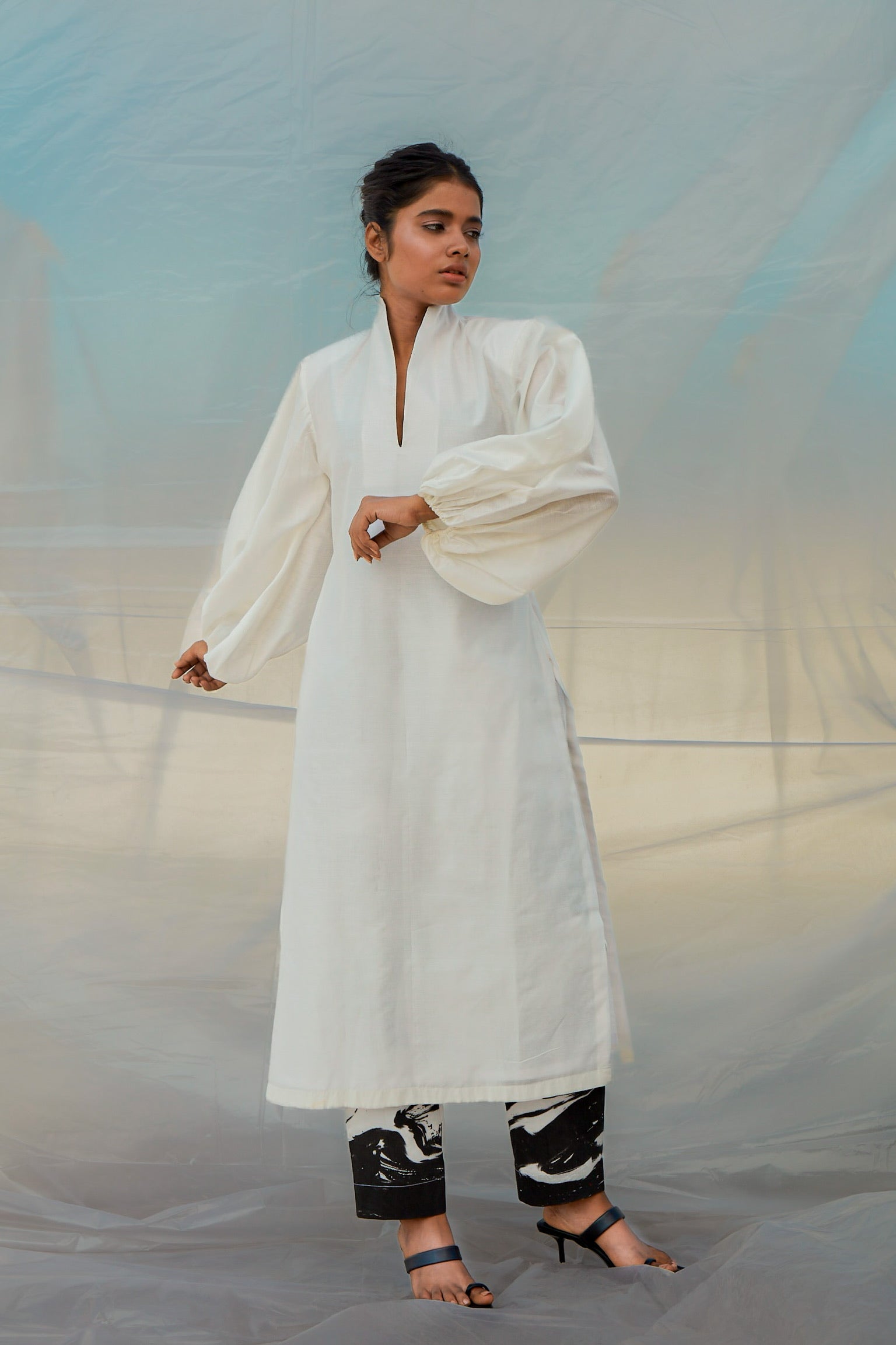 Mod Collar White Top-BENNCH
