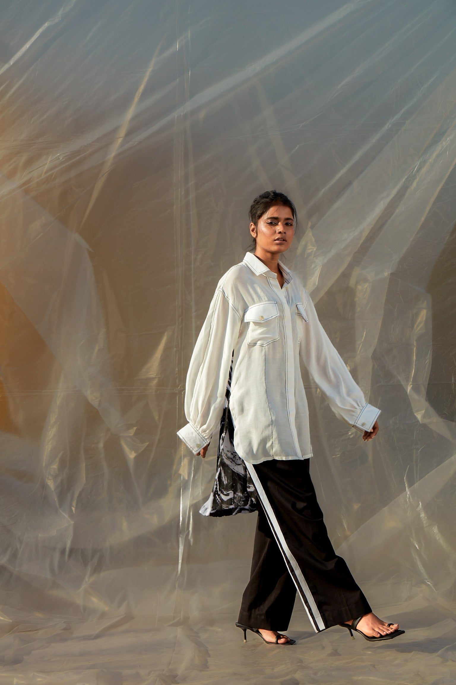 Marble Accordion Shirt-BENNCH