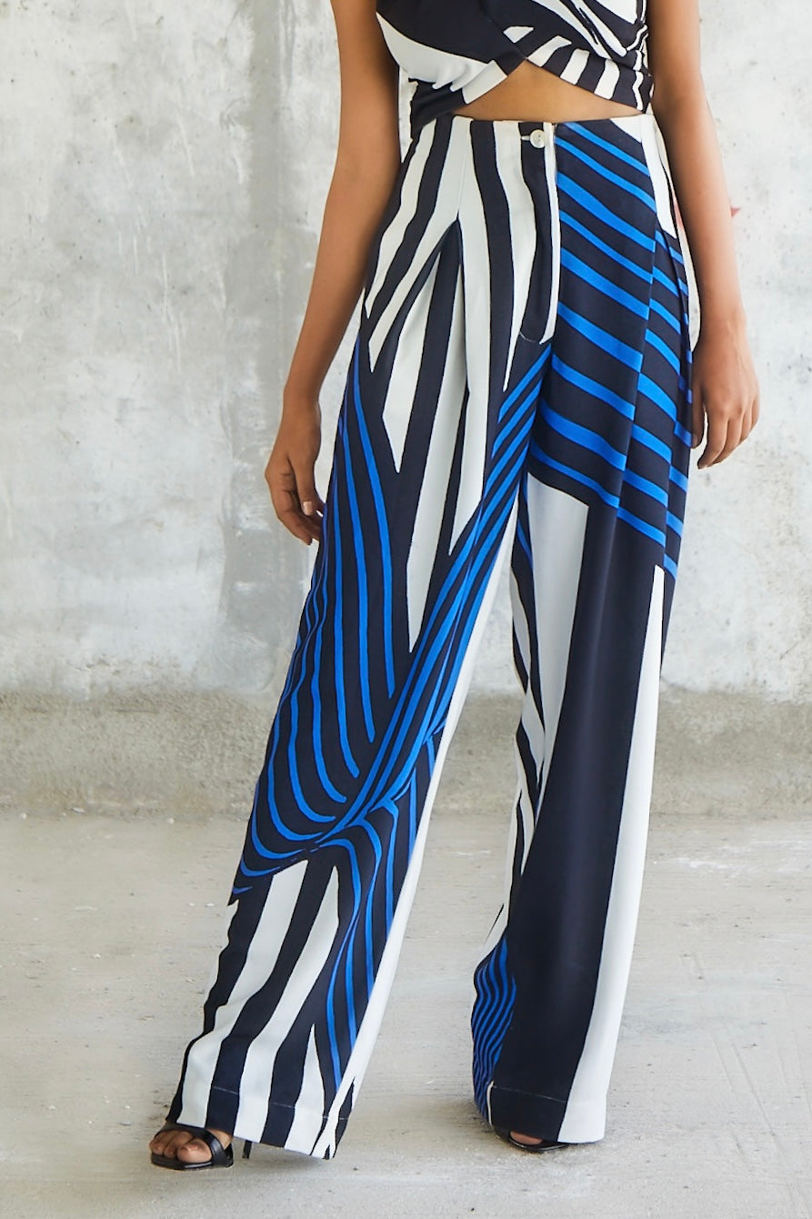 Striped Pleated Pants-BENNCH