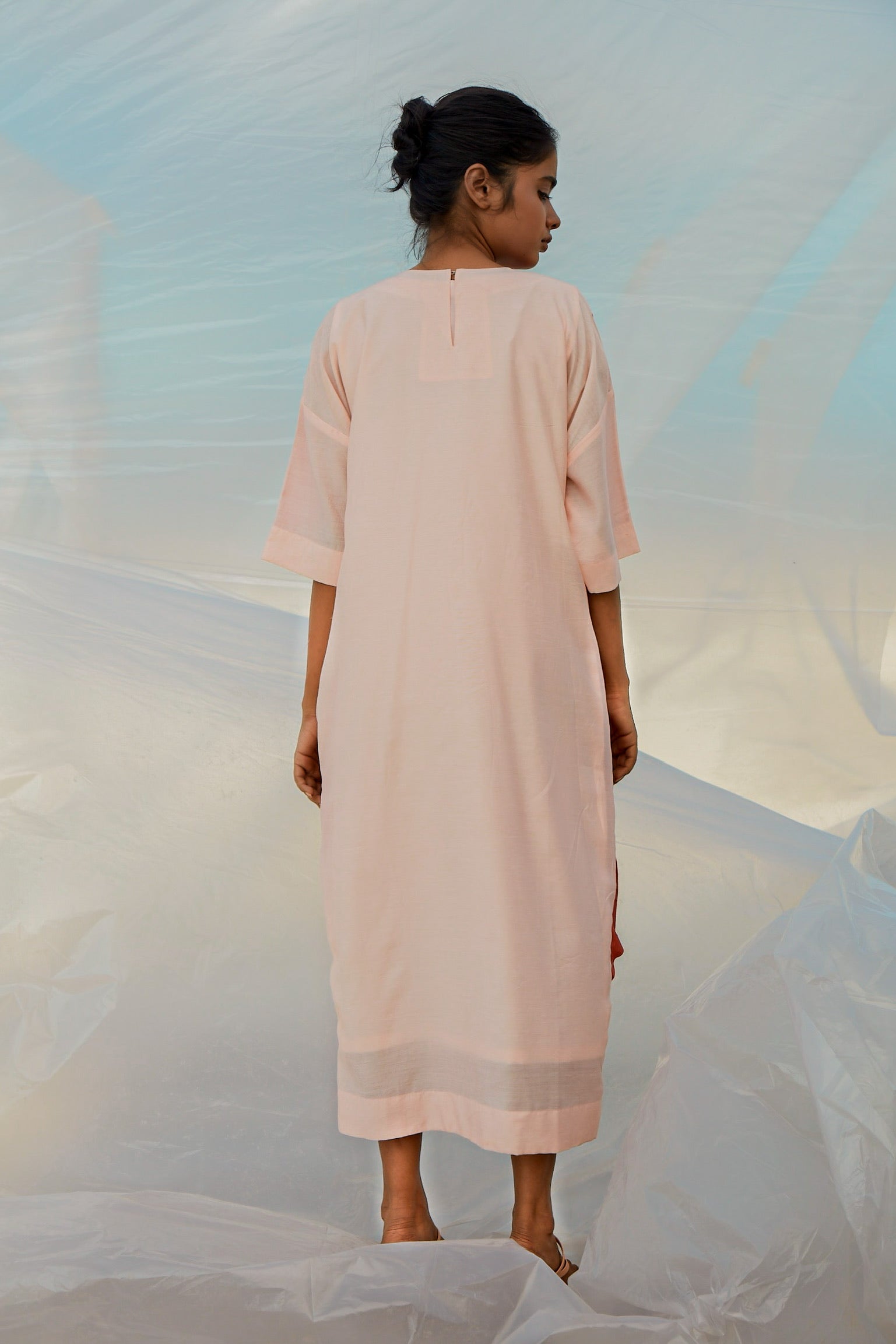 Solid Red Twist Dress-BENNCH