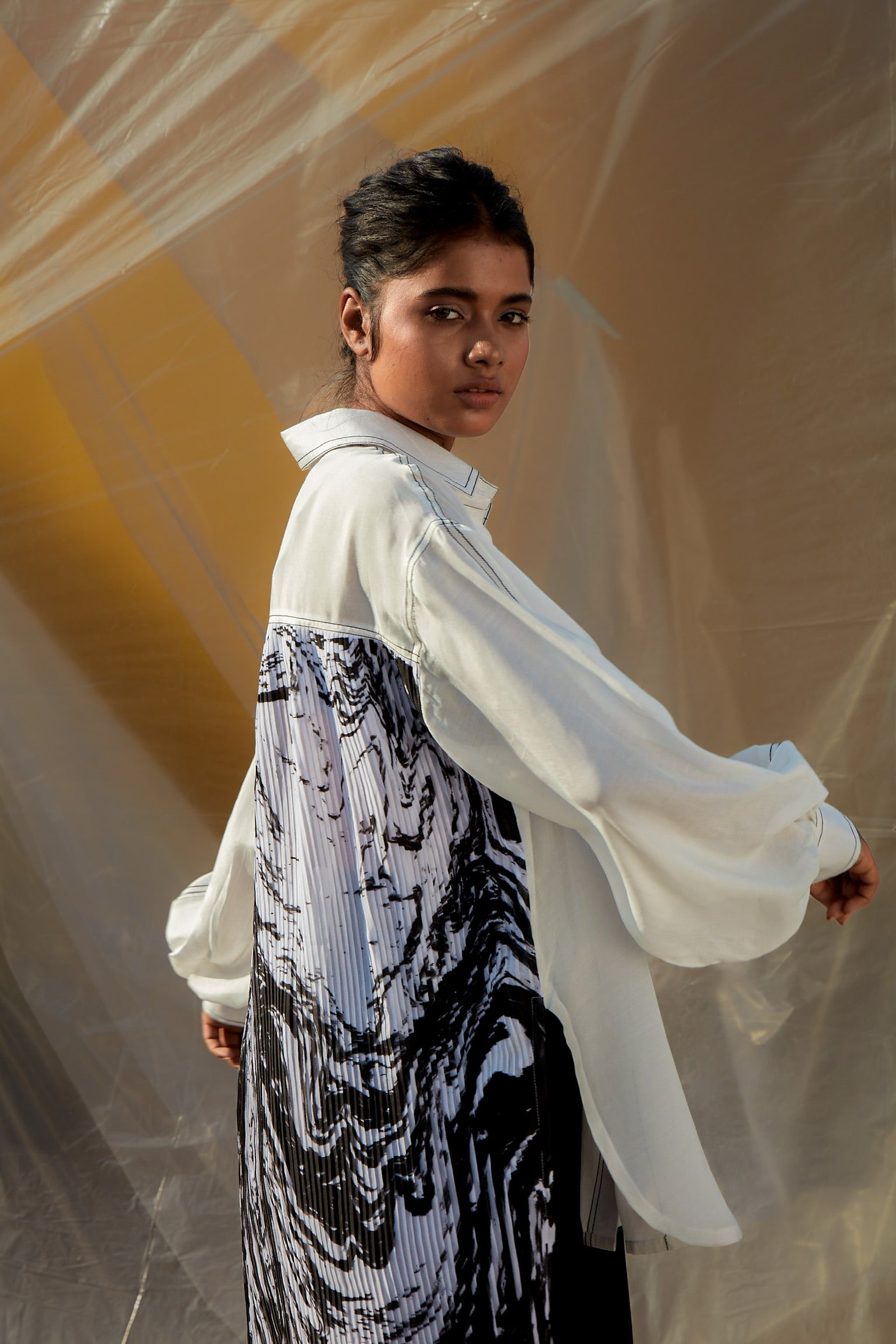 Marble Accordion Shirt-BENNCH