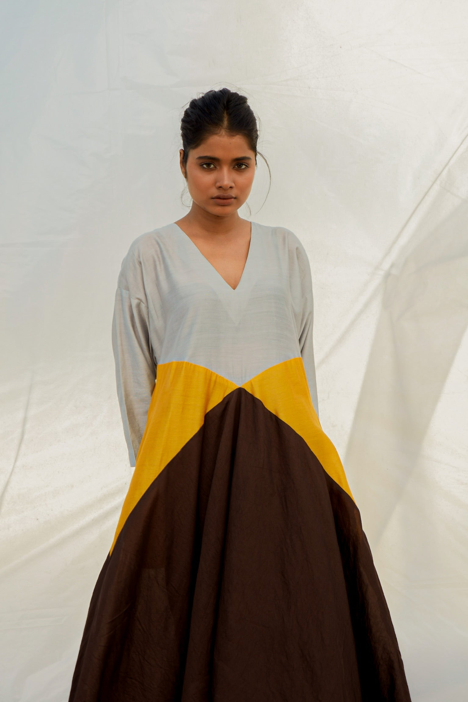 Colour Block Mango Top-BENNCH