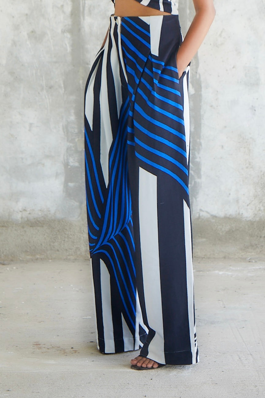 Striped Pleated Pants-BENNCH