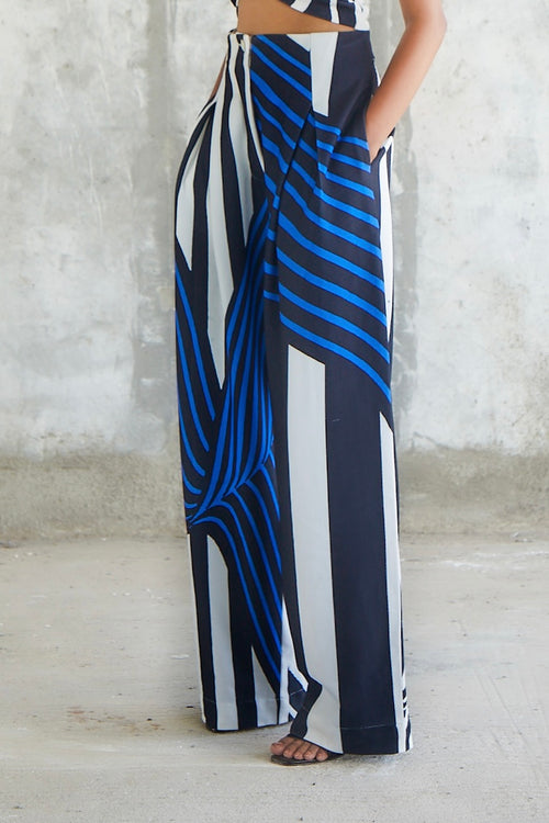 Striped Pleated Pants-BENNCH