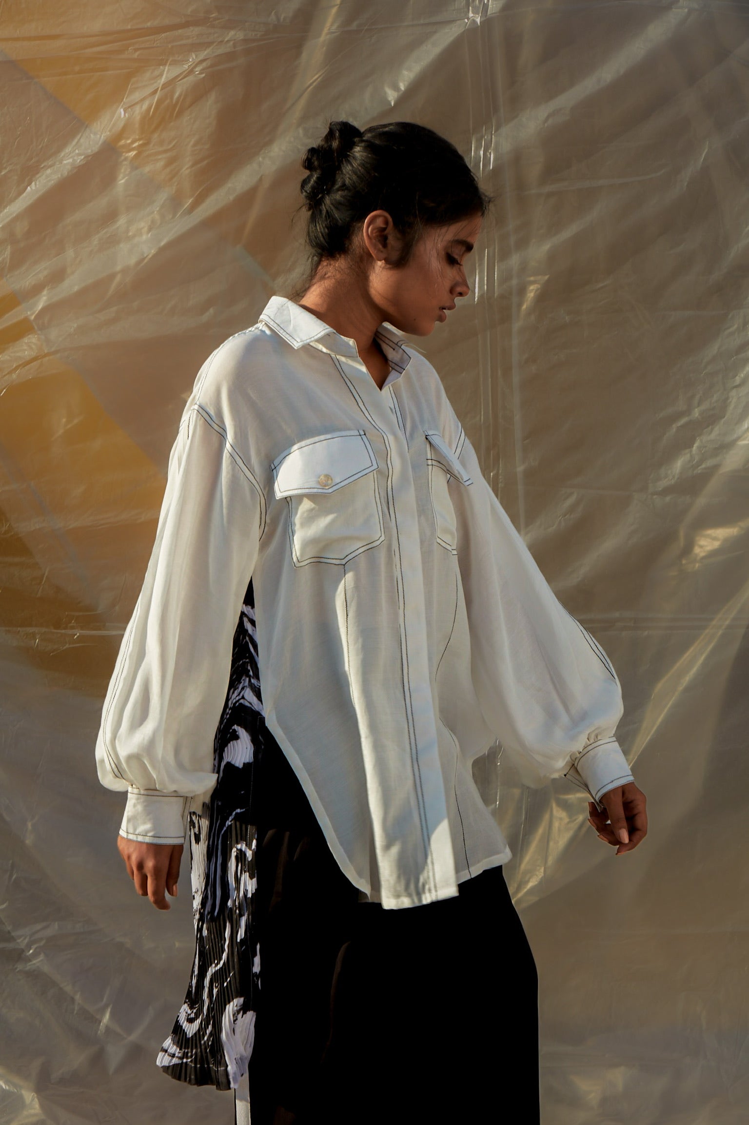 Marble Accordion Shirt-BENNCH