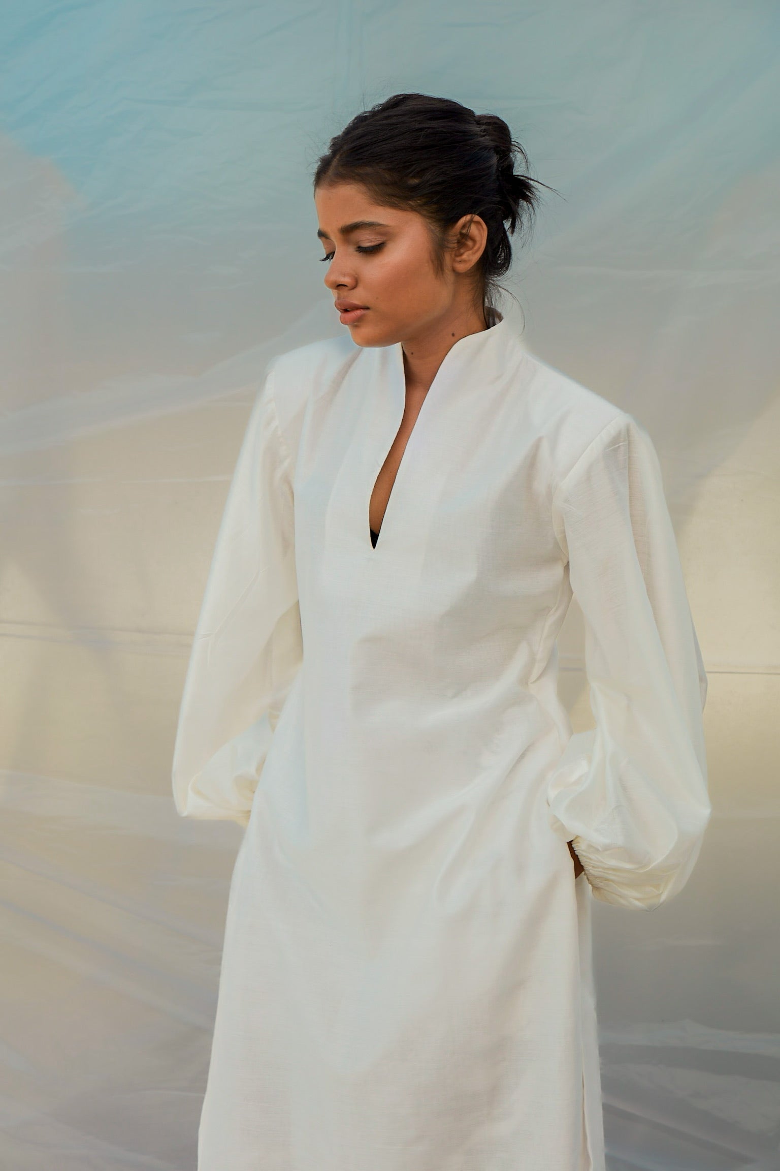 Mod Collar White Top-BENNCH