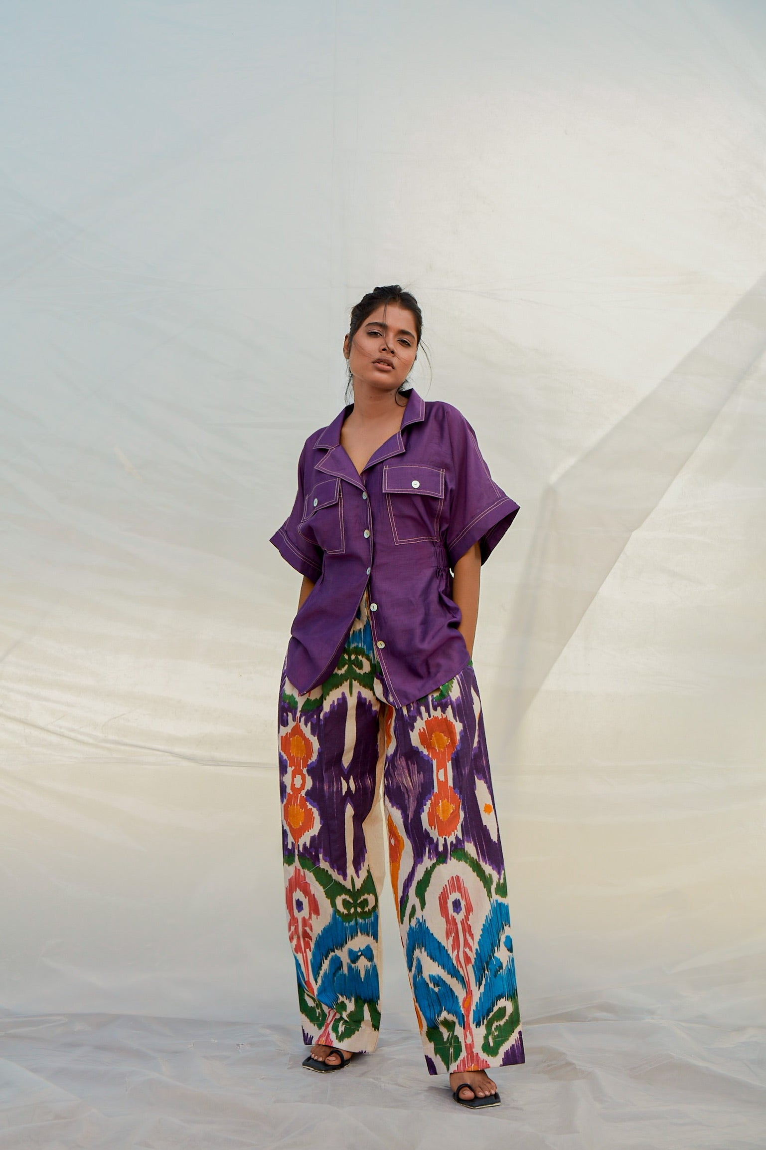Waist Cinch Purple Shirt-BENNCH