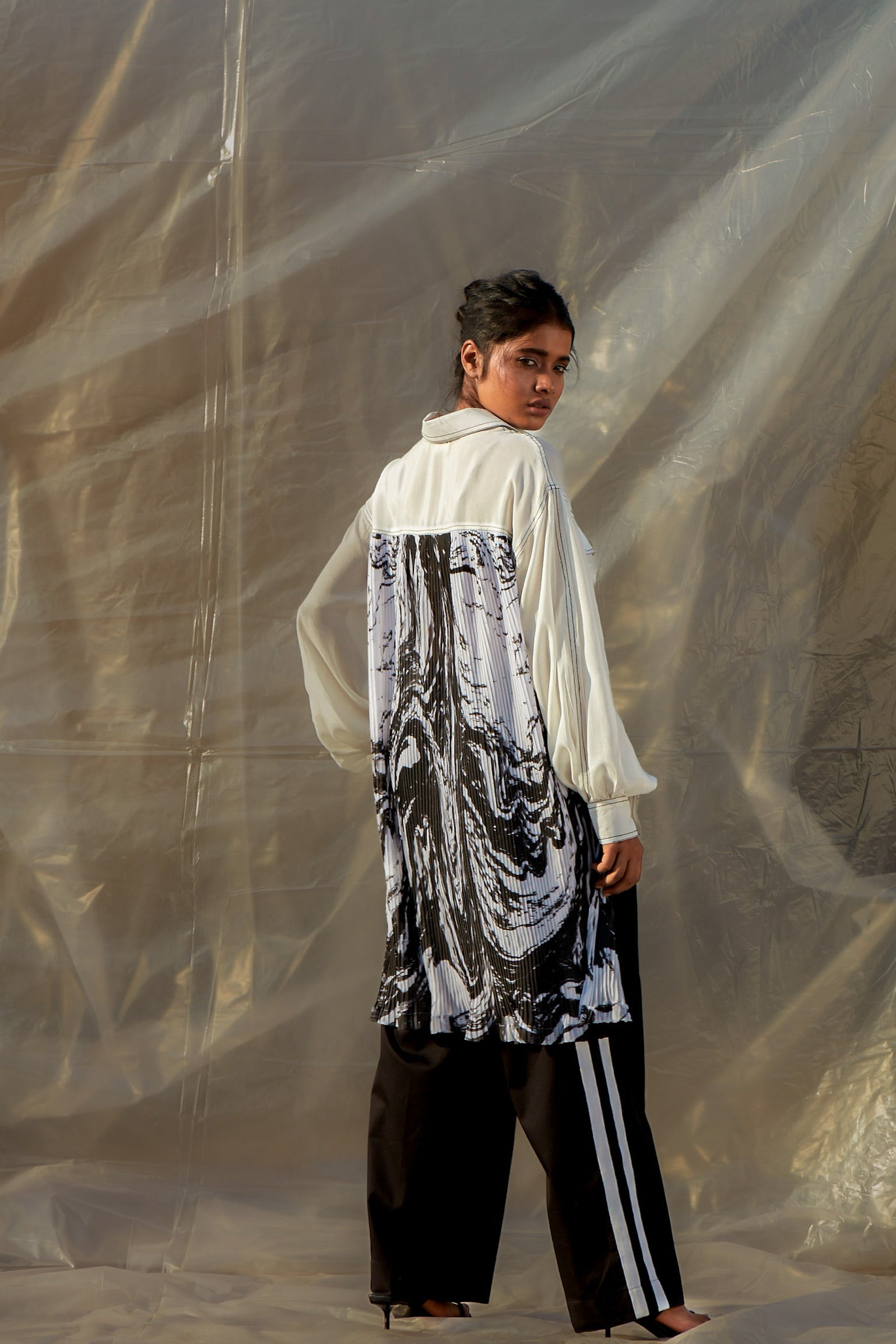 Marble Accordion Shirt-BENNCH