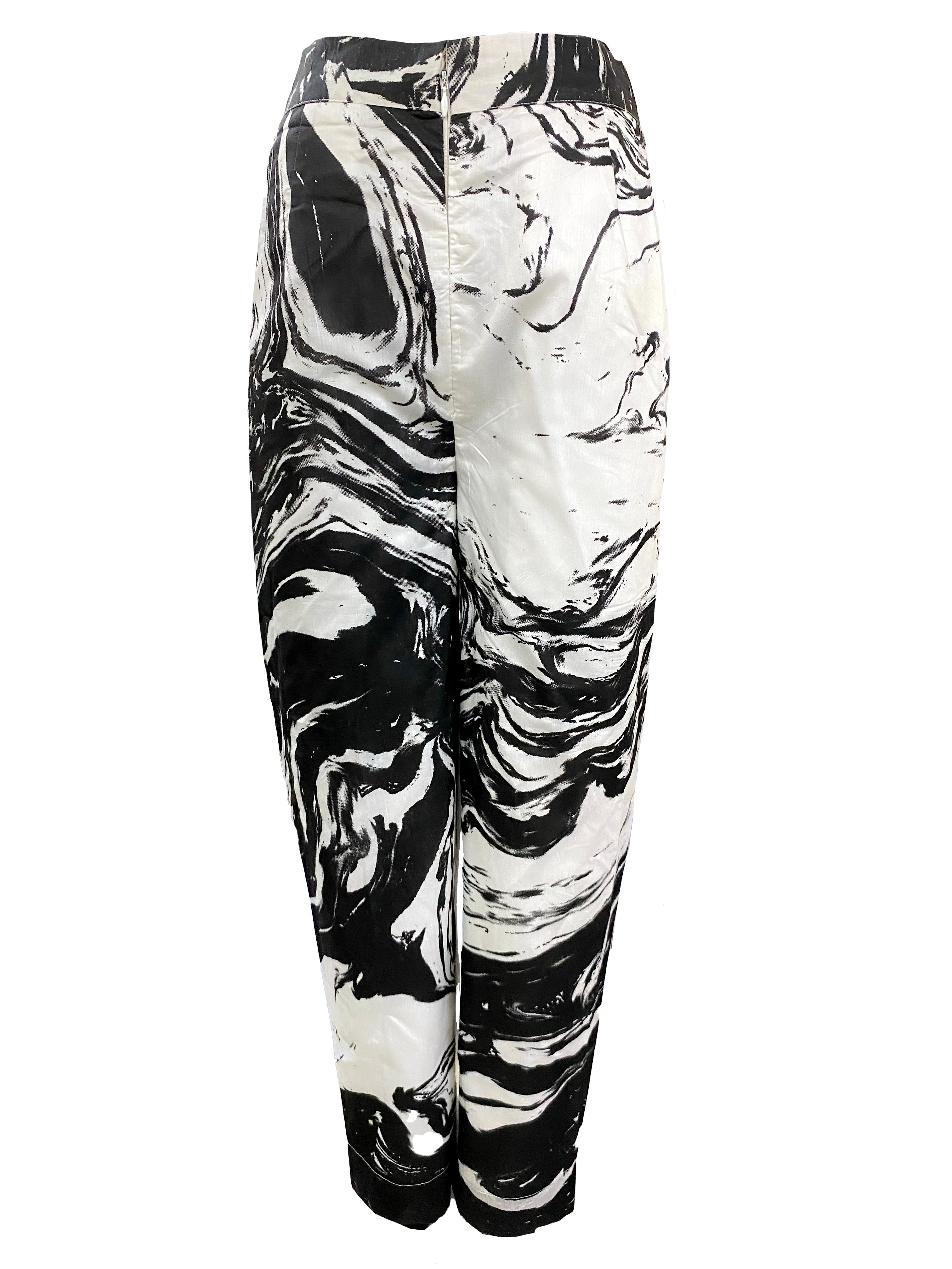 Monochromatic Marble Pants-BENNCH