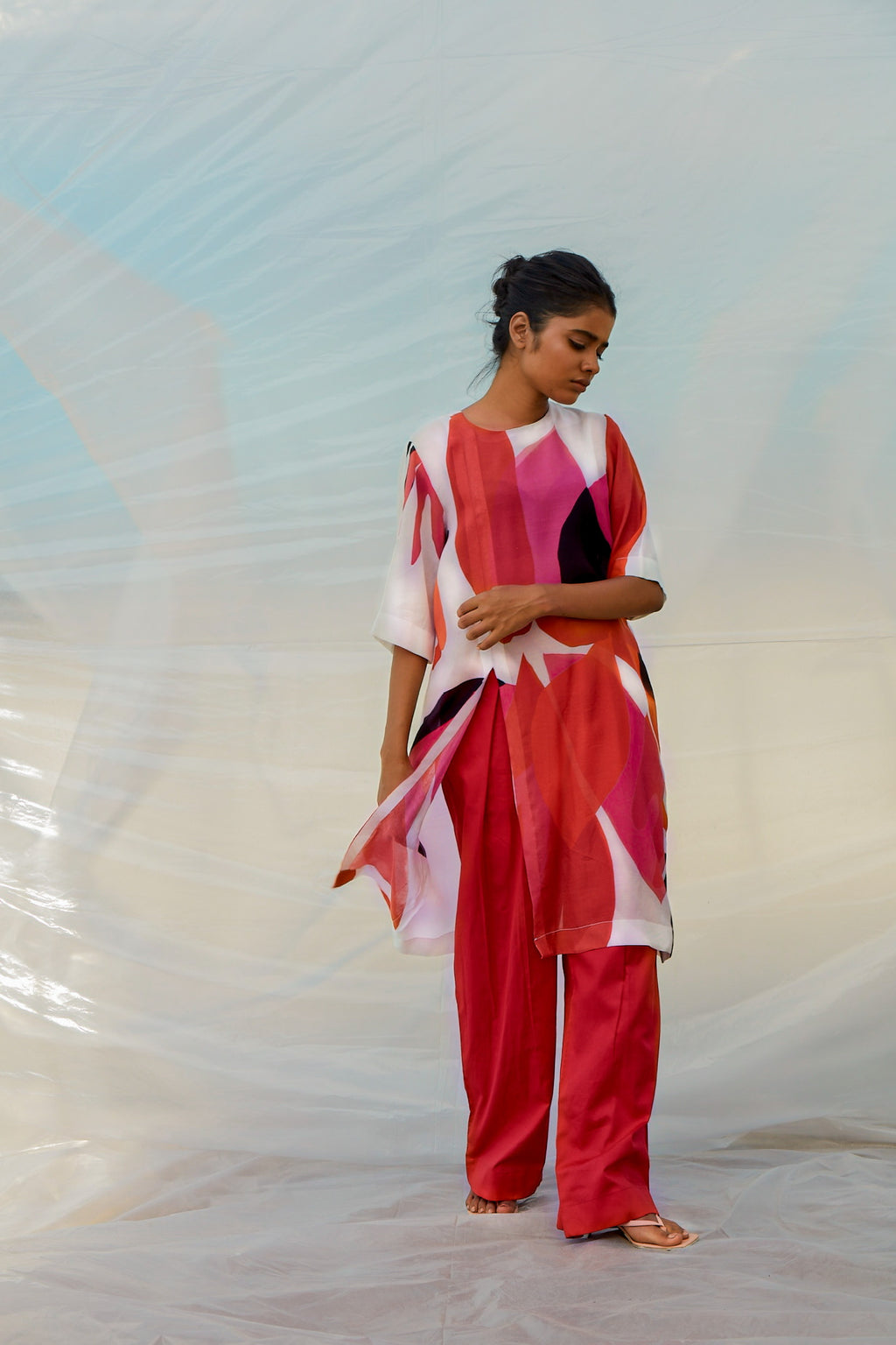 Glass Solid Pants Set-BENNCH
