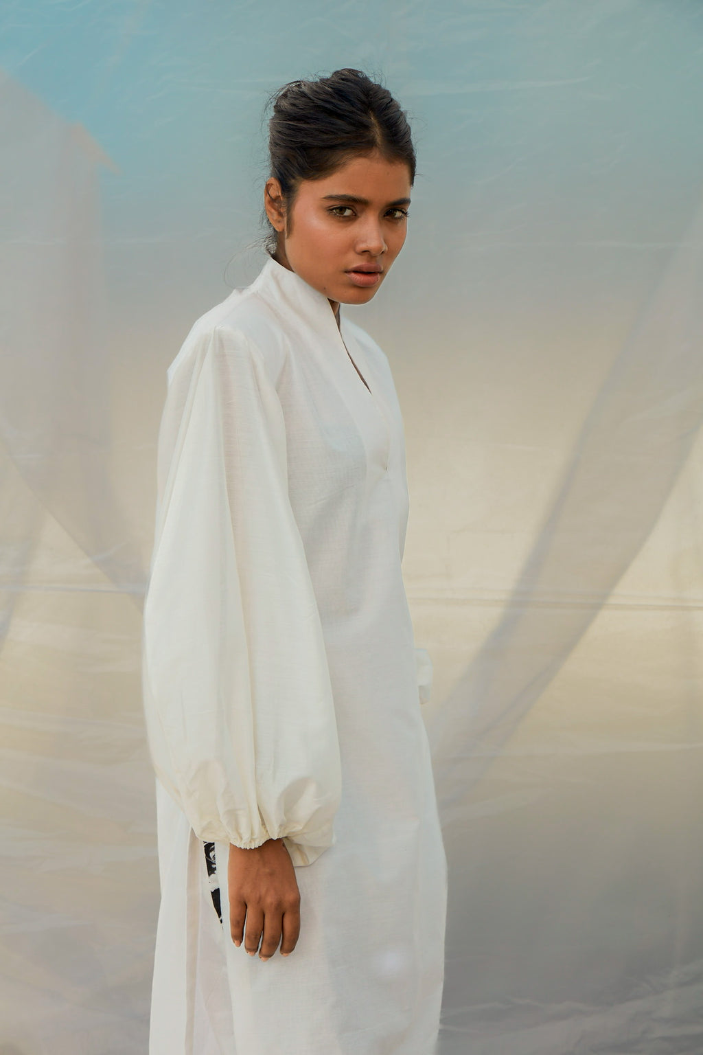 Mod Collar White Top-BENNCH
