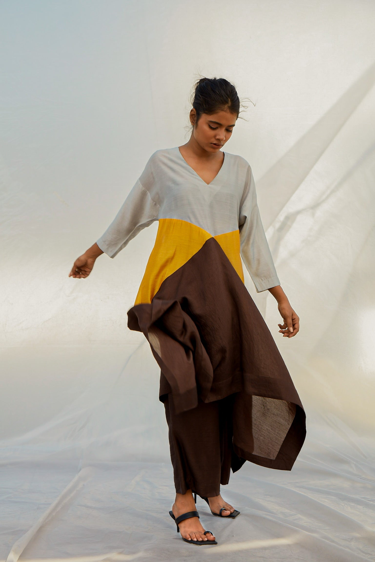 Colour Block Mango Top-BENNCH