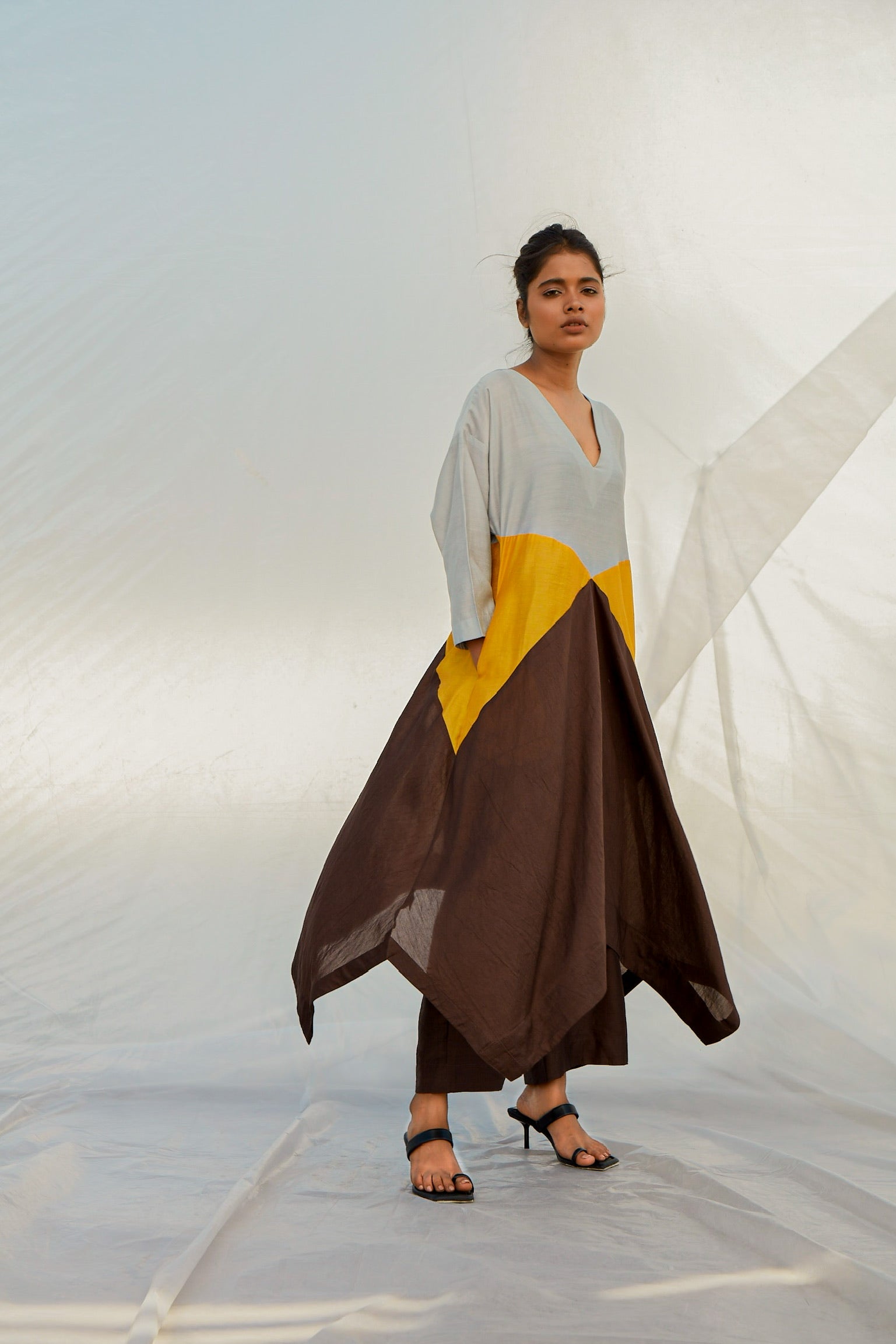 Colour Block Mango Top-BENNCH