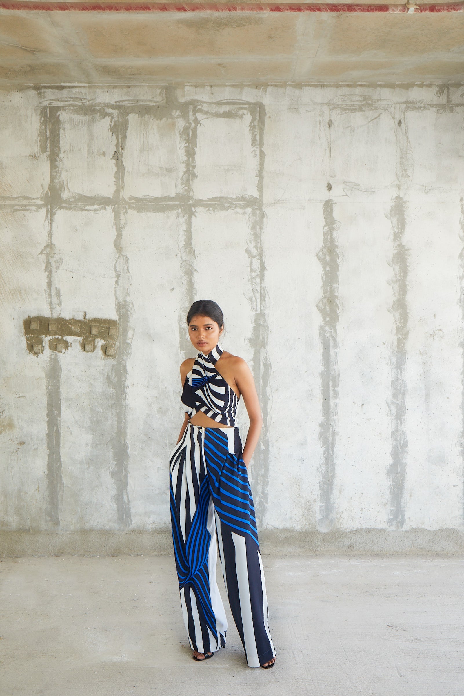 Striped Pleated Pants-BENNCH