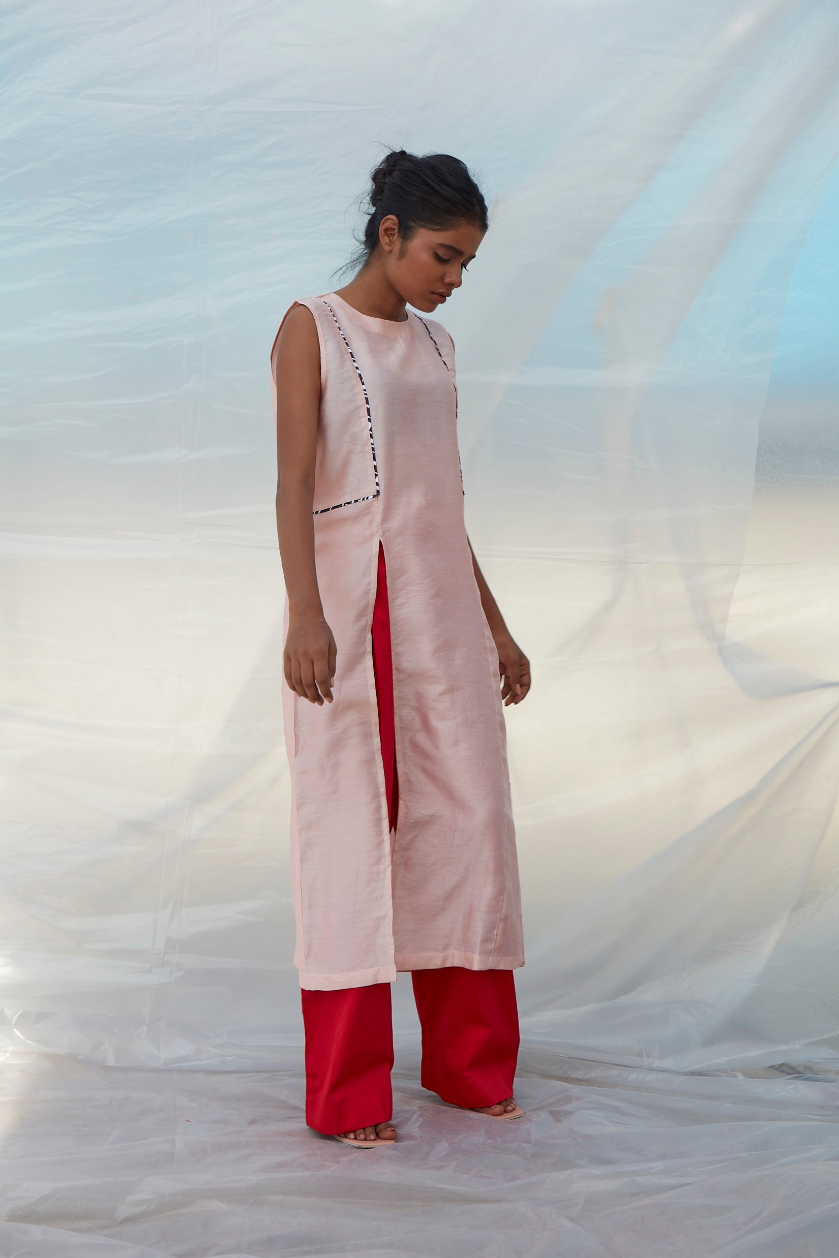 Piped Pink Top-BENNCH